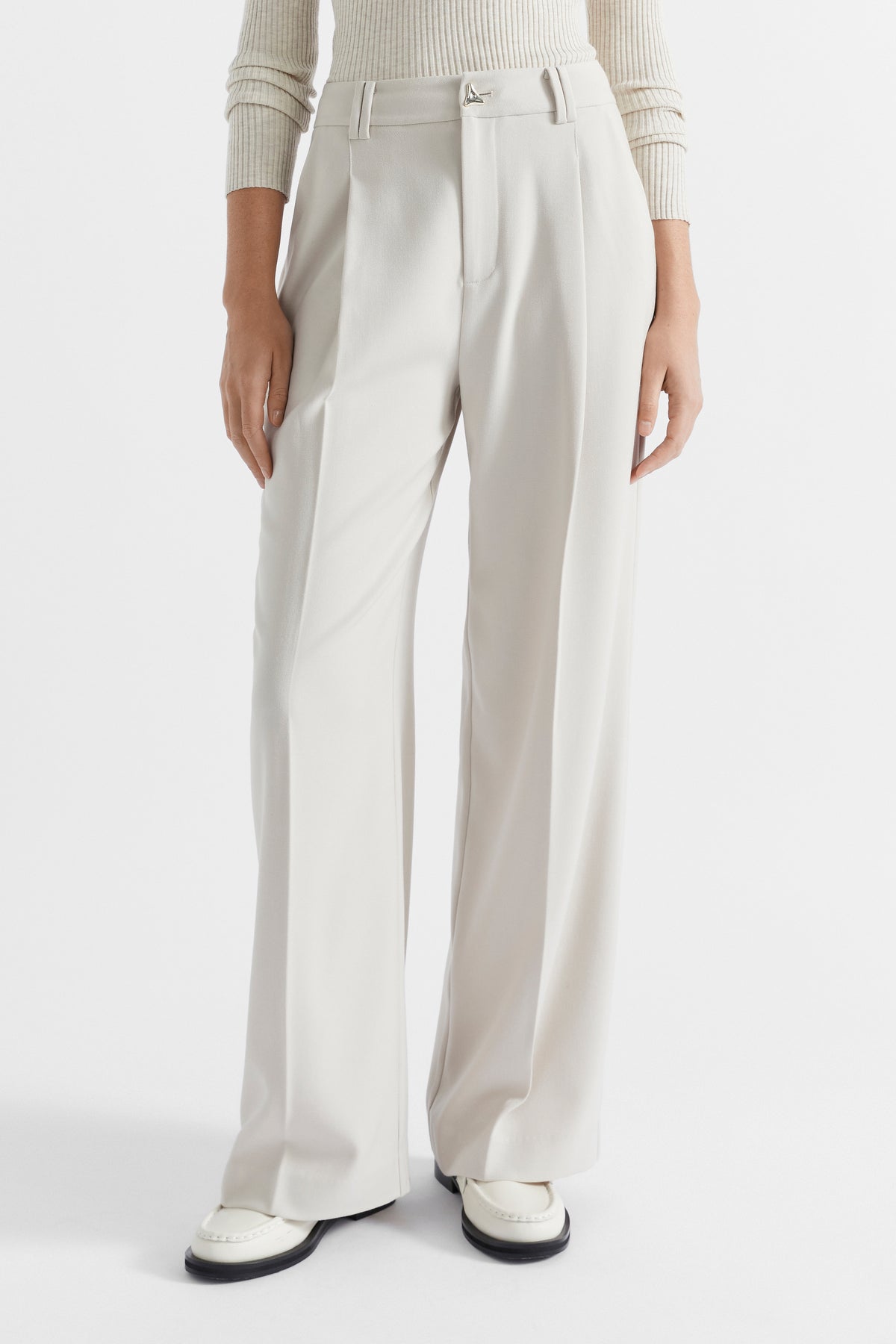 Button Front Pleat Trouser