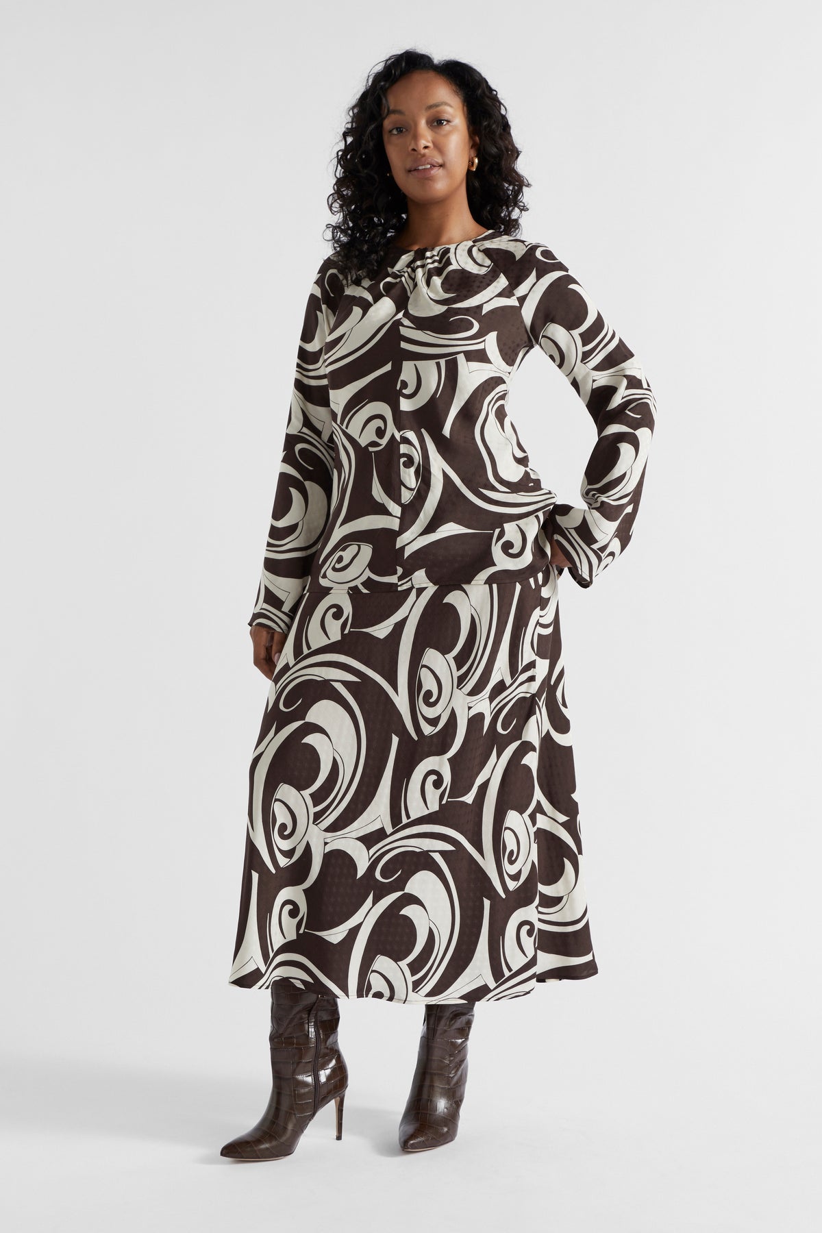 Jacquard Swirl Blouse