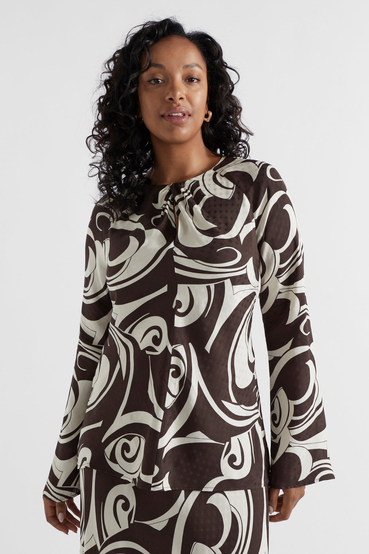 Jacquard Swirl Blouse