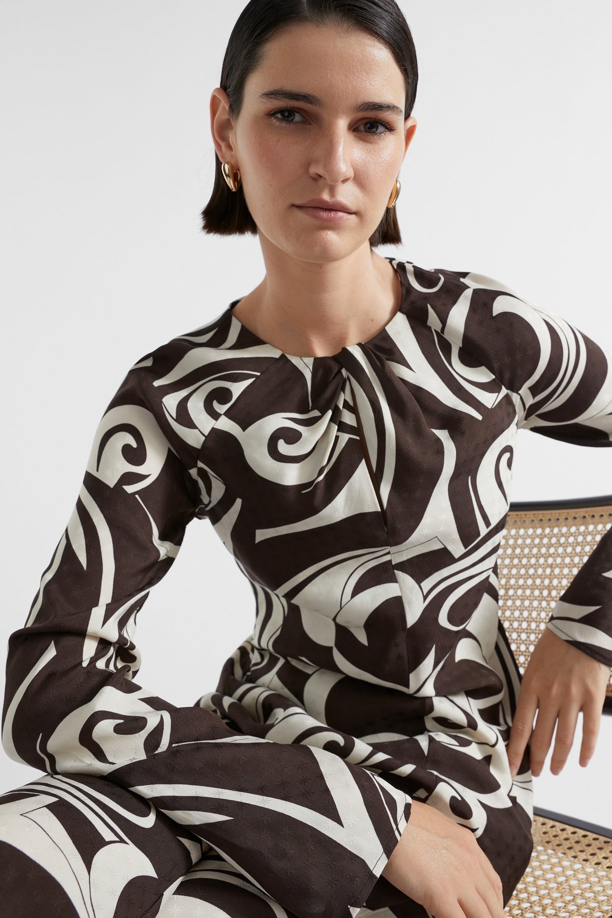 Jacquard Swirl Blouse