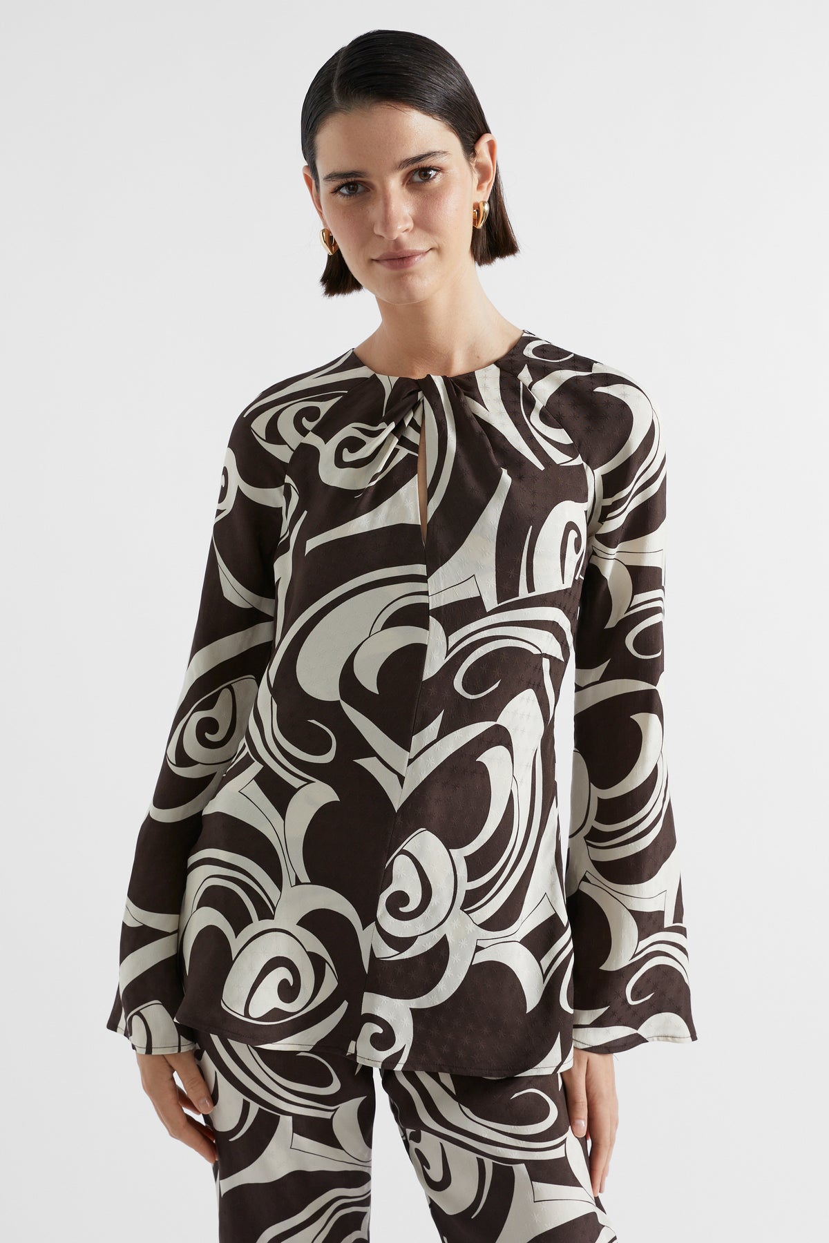 Jacquard Swirl Blouse
