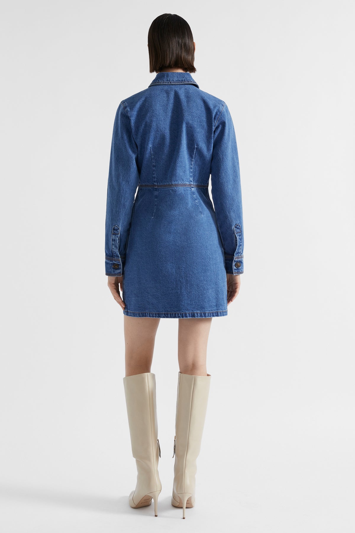 Denim Panelled Mini Dress