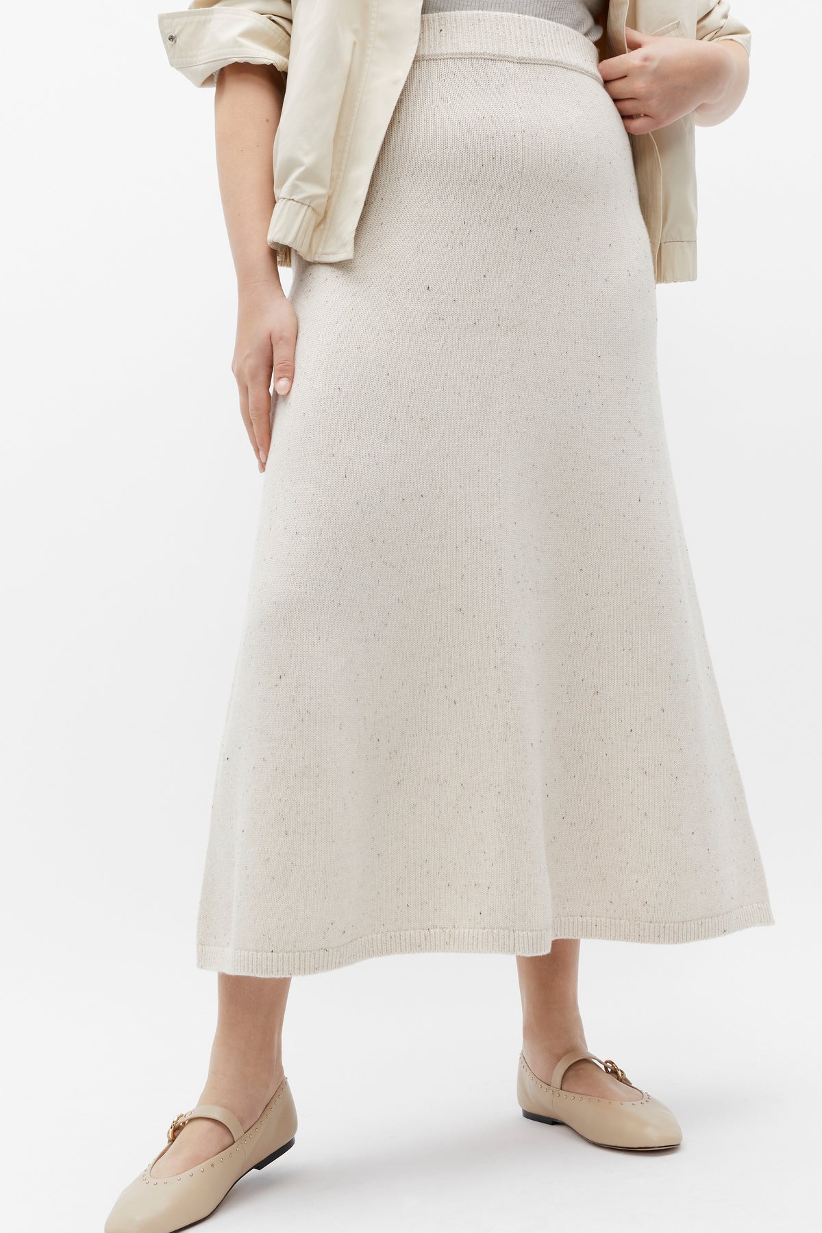 Speckle Knit Midi Skirt