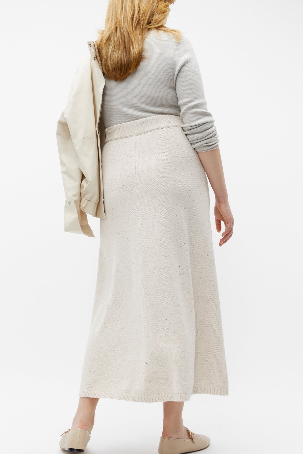 Speckle Knit Midi Skirt