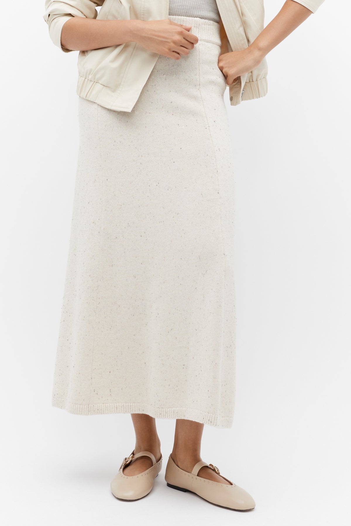 Speckle Knit Midi Skirt