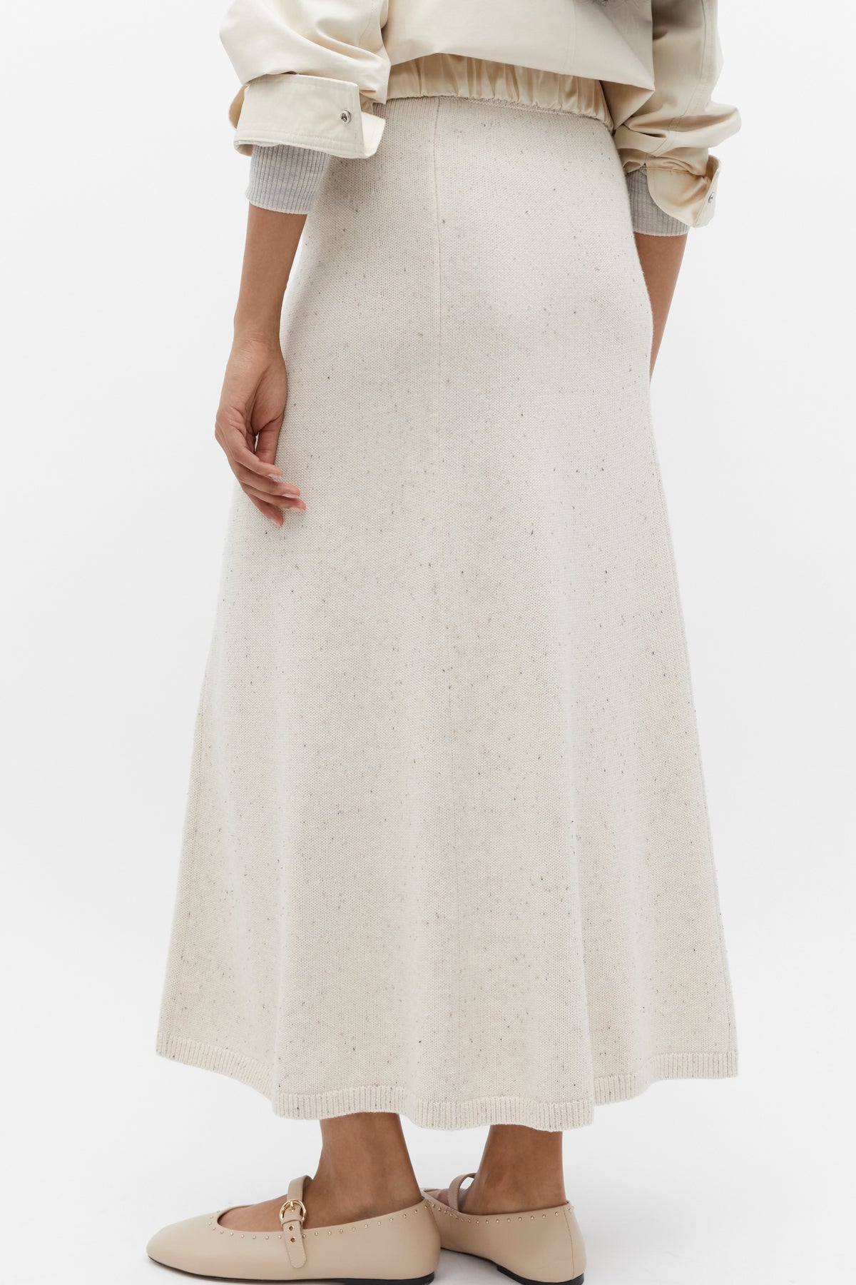 Speckle Knit Midi Skirt