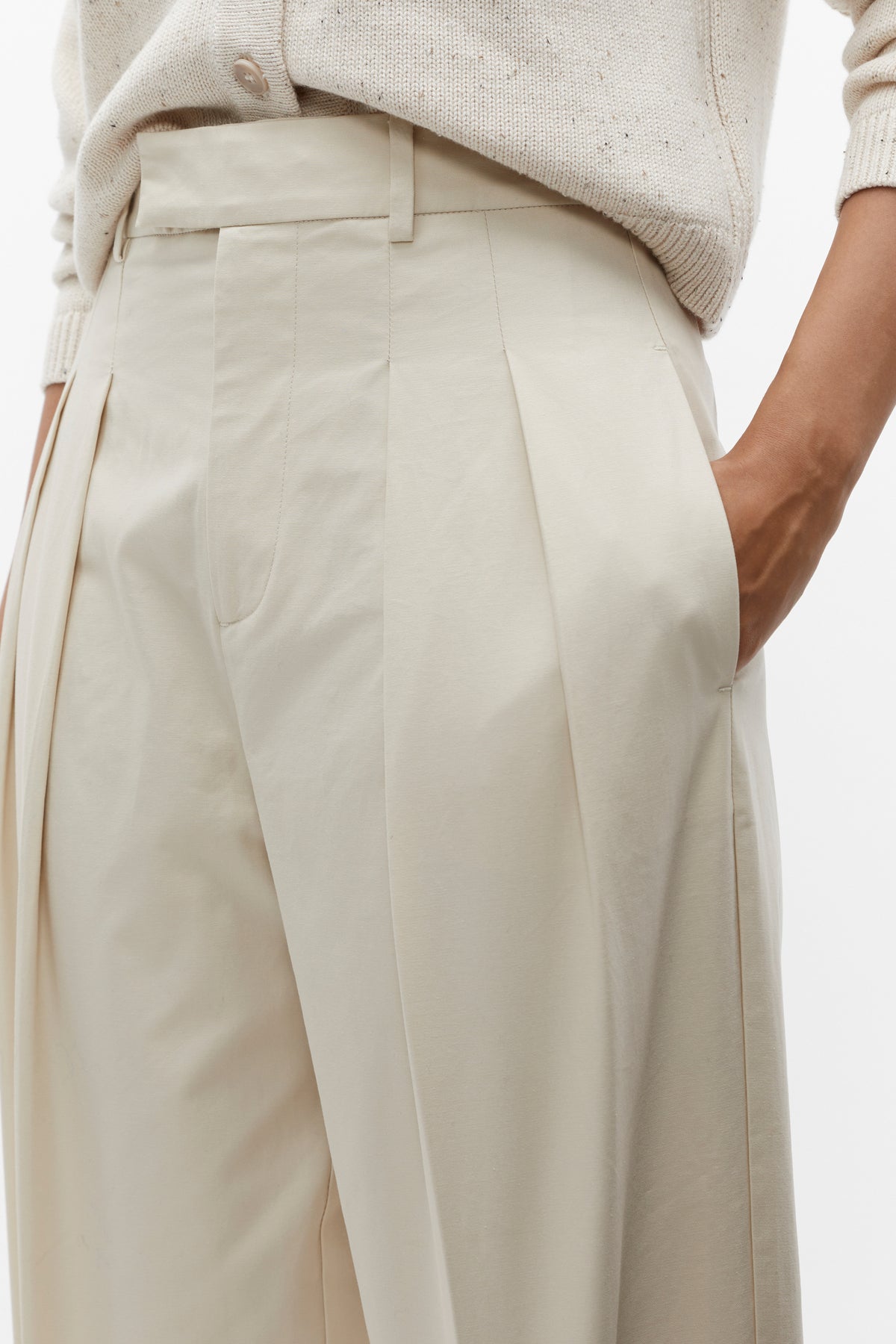 Cotton Pleat Front Pant