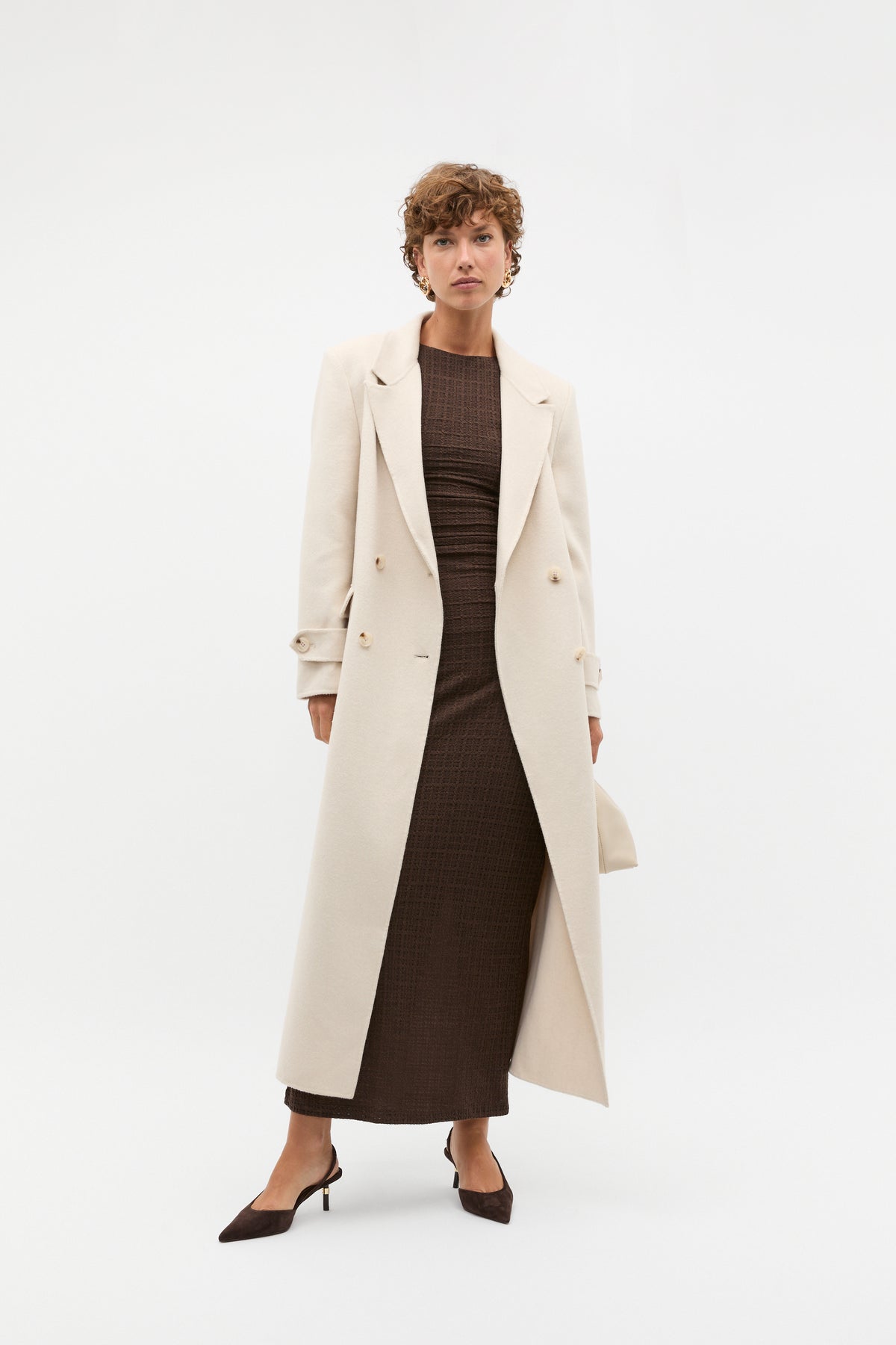 Textured Gathered Maxi Dress
