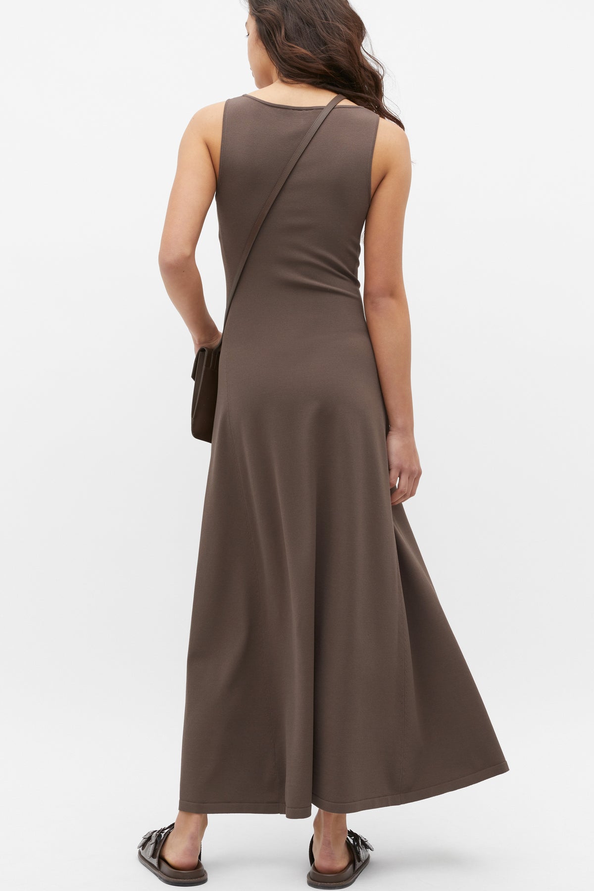 Compact Crepe Knit Flared Dress