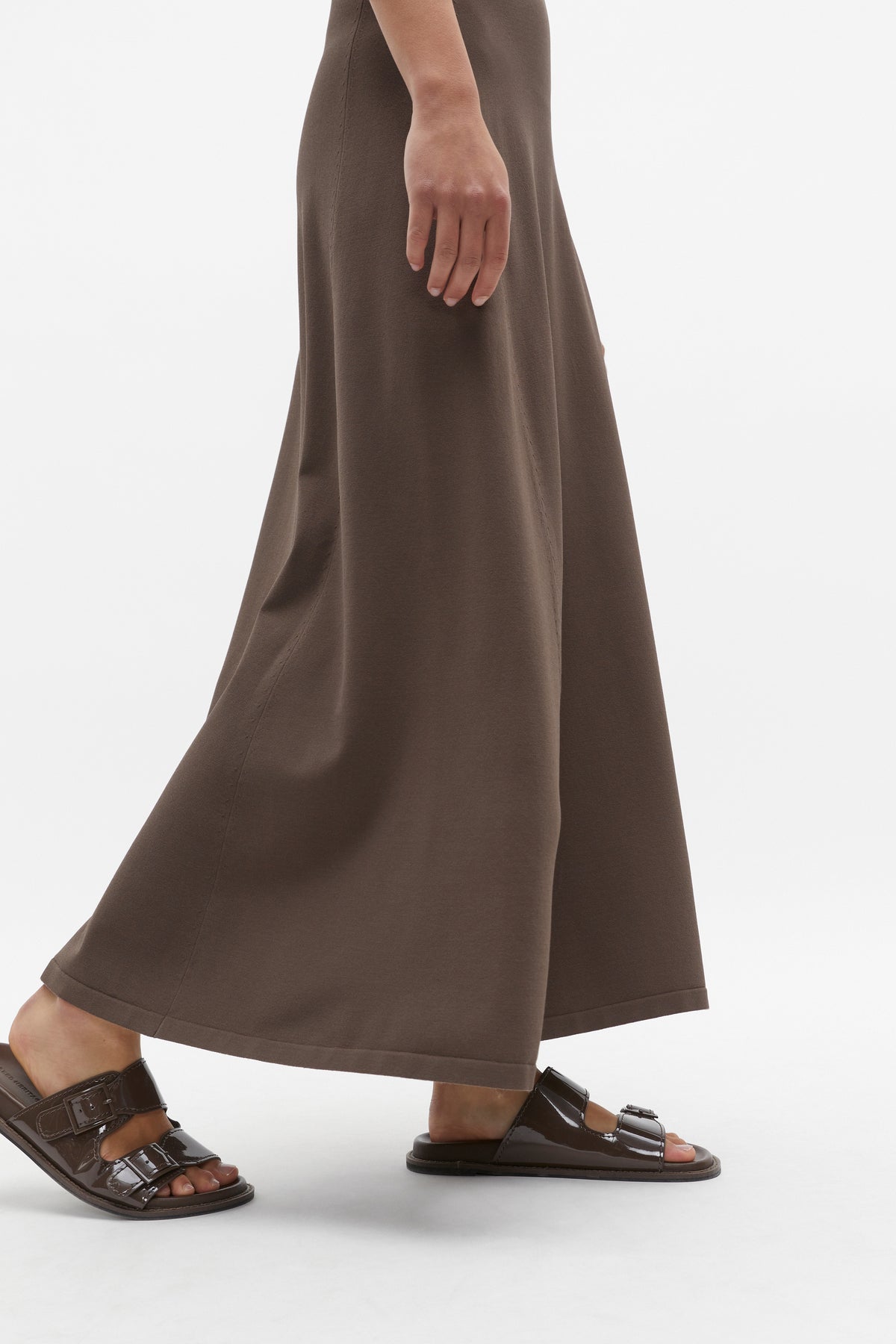 Compact Crepe Knit Flared Dress