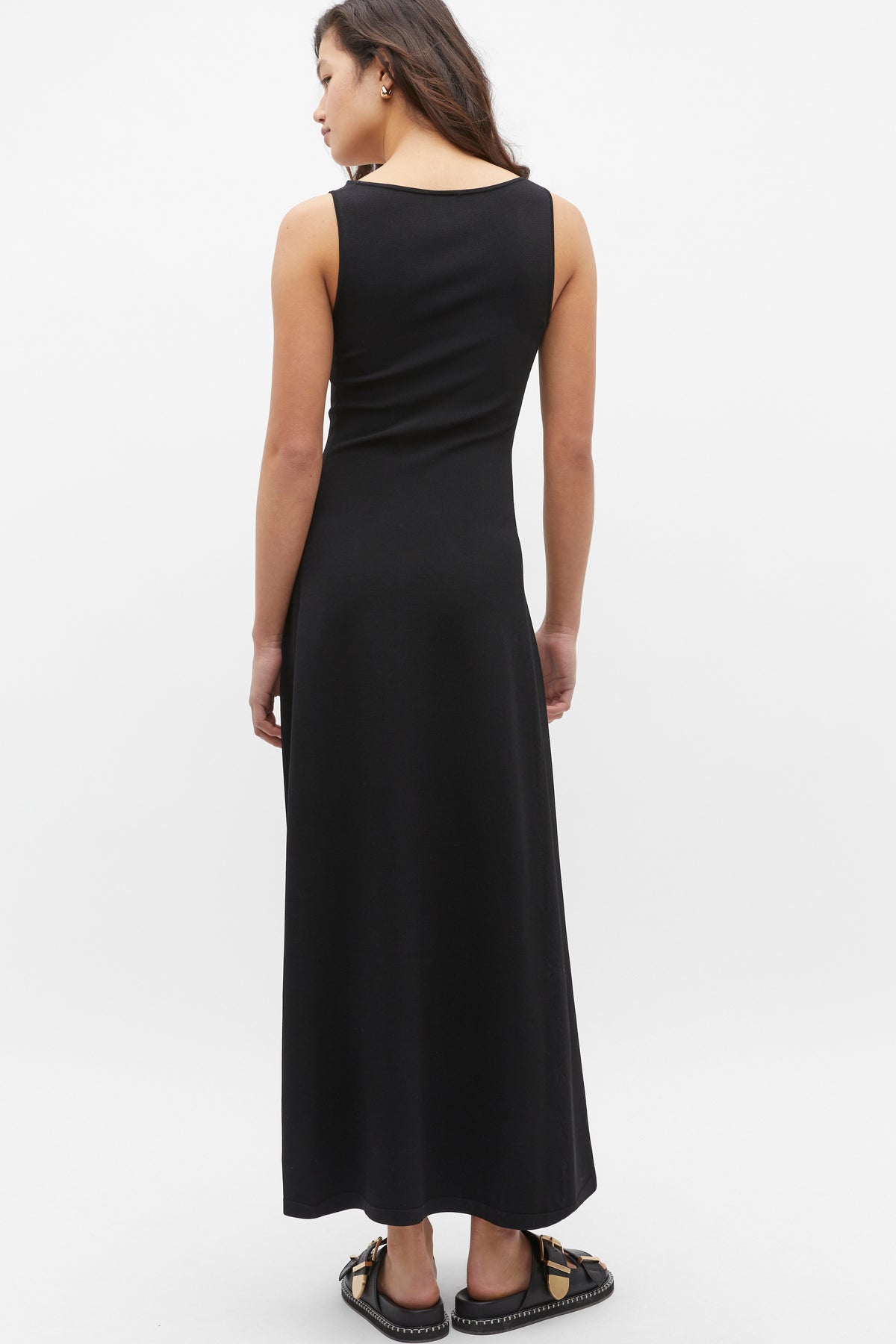 Compact Crepe Knit Flared Dress