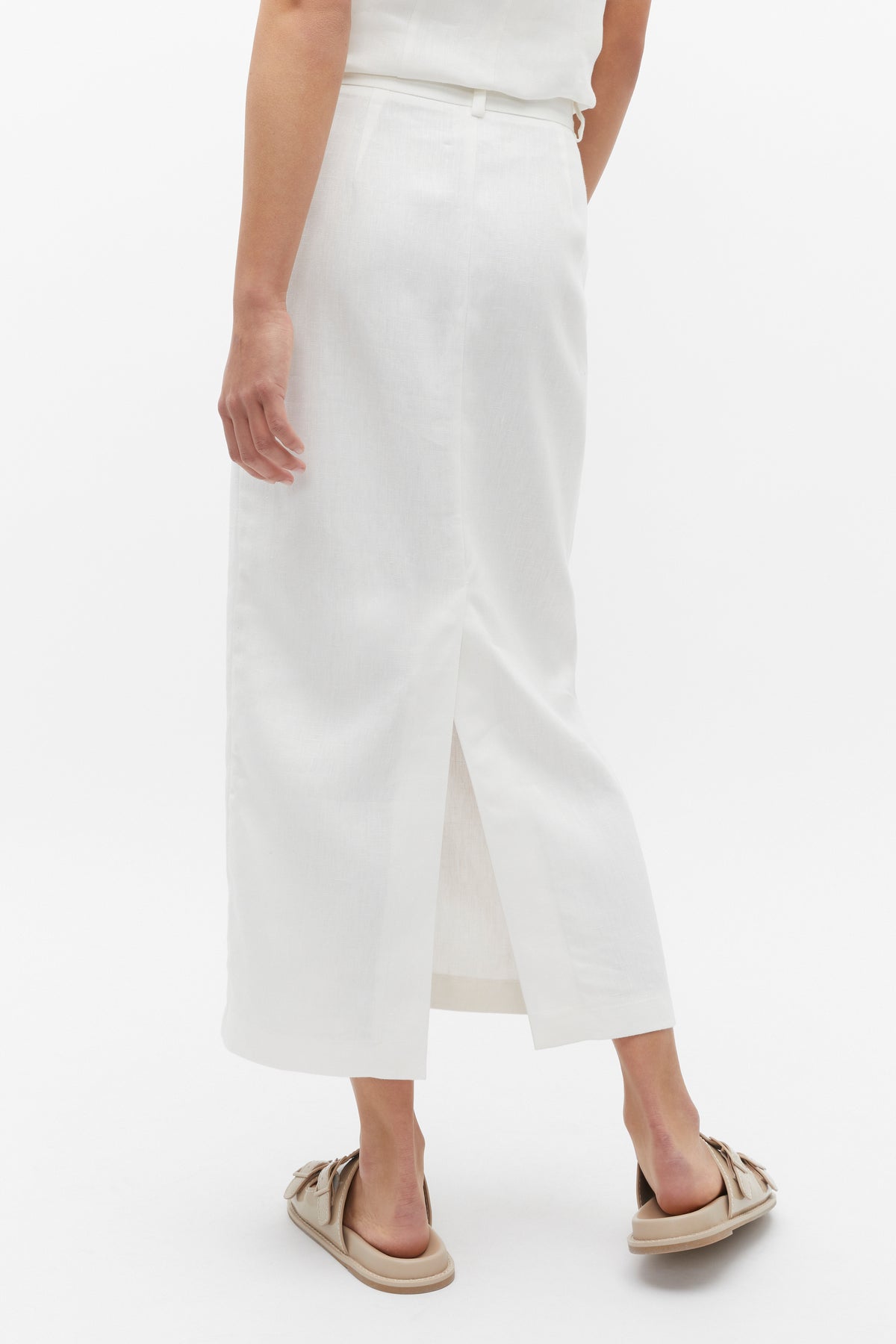 Linen Maxi Cargo Skirt