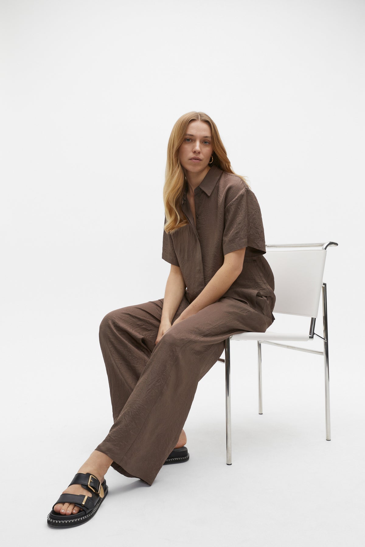 Textured Satin Elasticated Pant