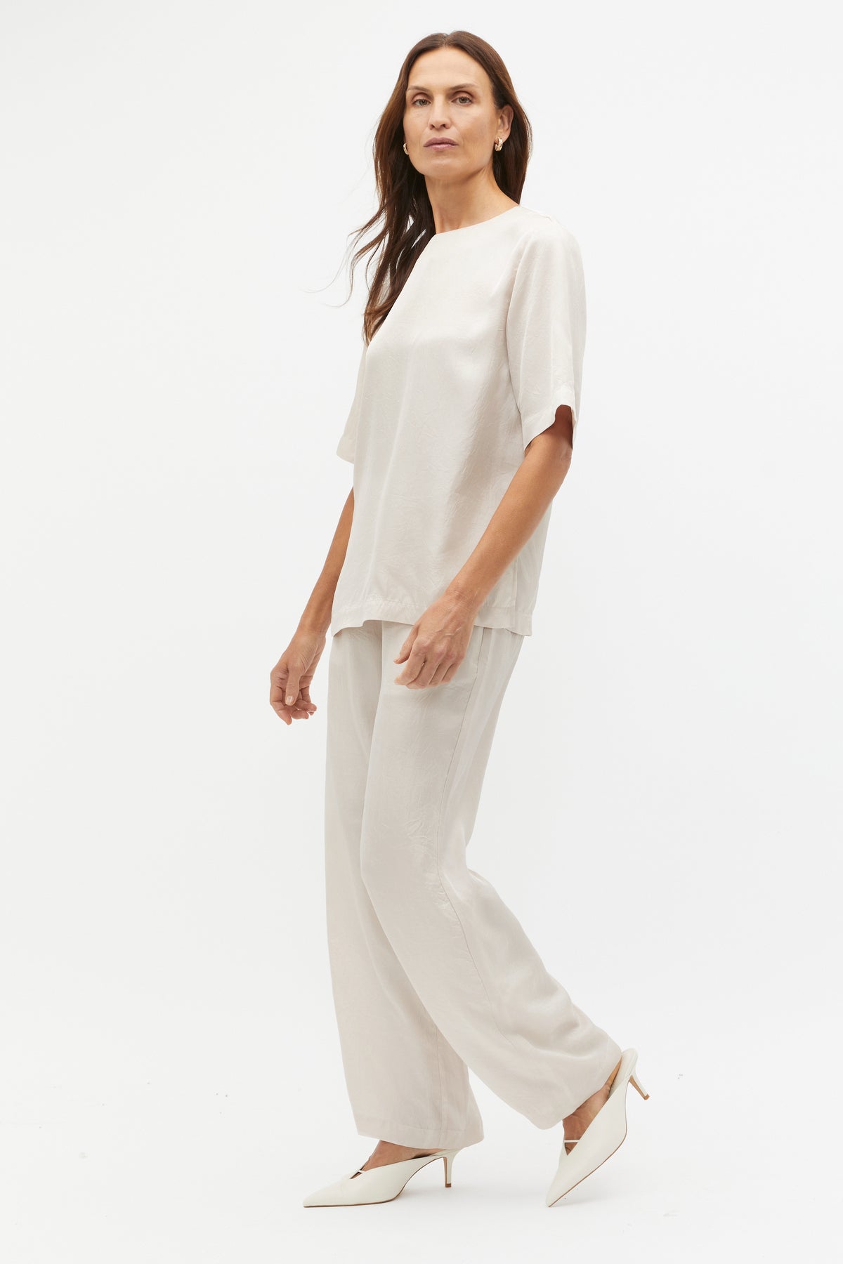 Textured Satin Elasticated Pant