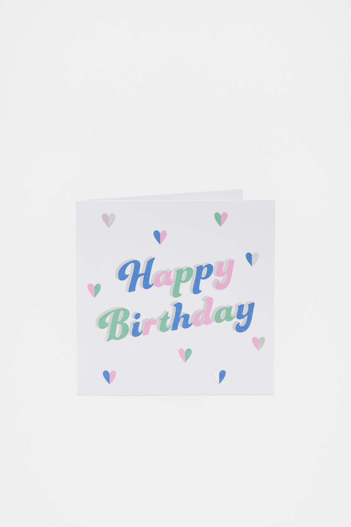 Large Happy Birthday Hearts Card