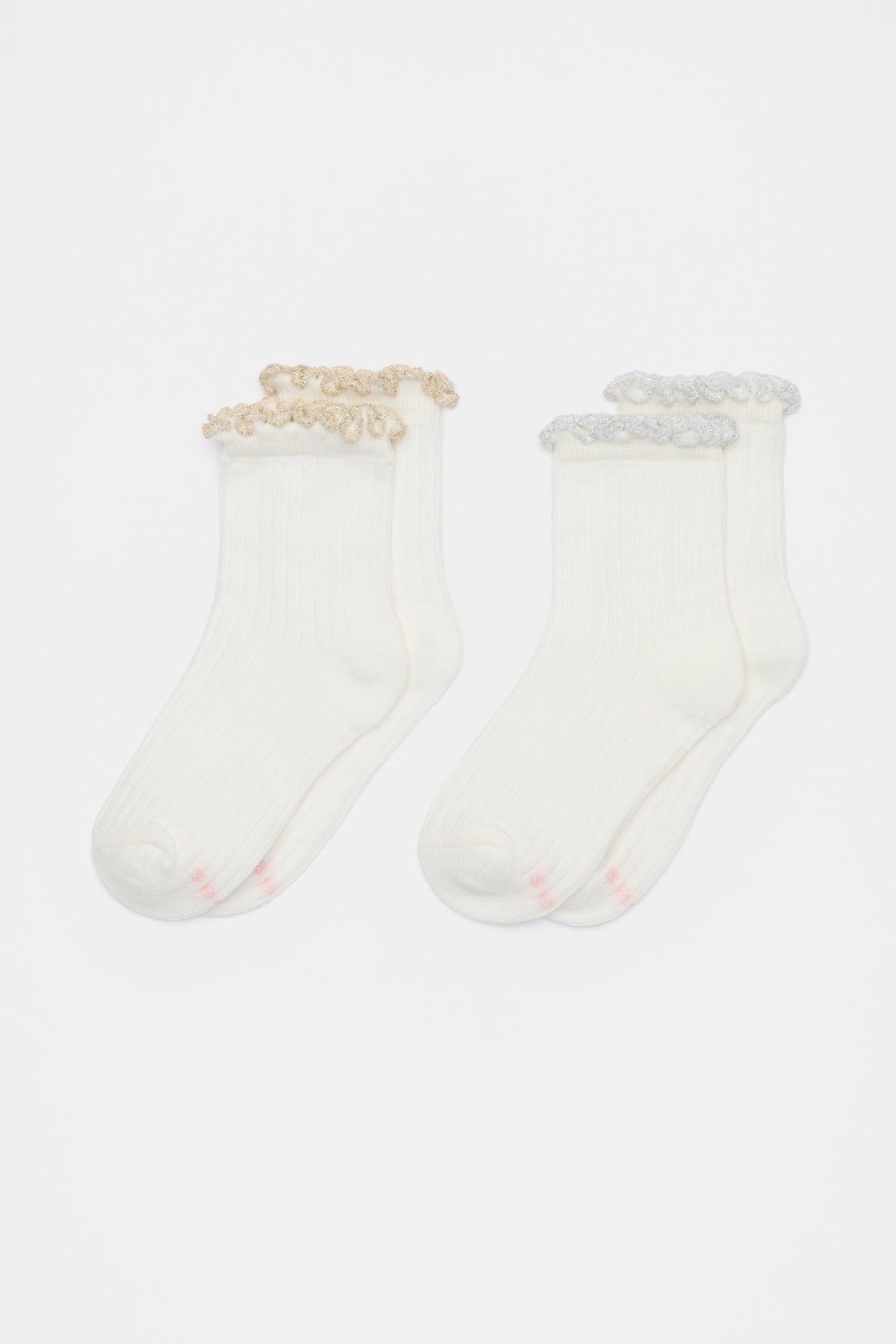 Metallic Frill Sock 2 Pack