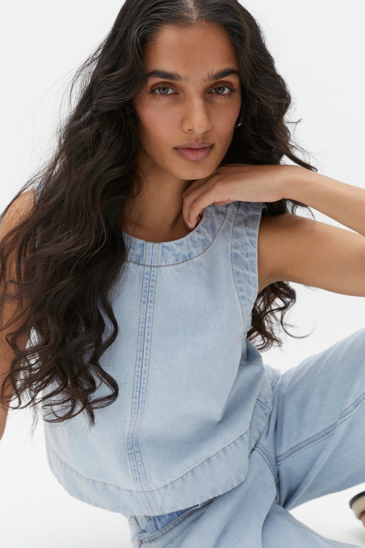 Denim Shell Top