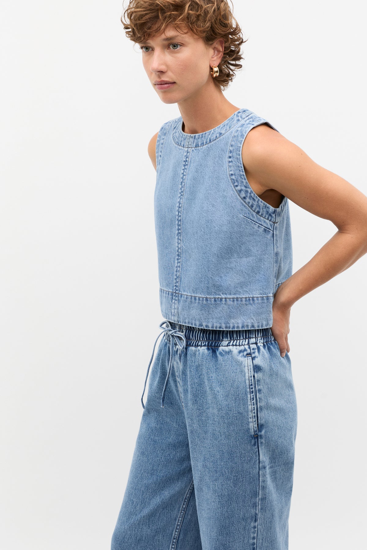 Denim Shell Top