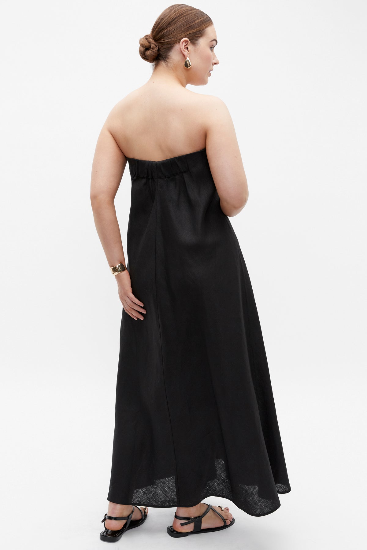 Core Linen Strapless Maxi Dress