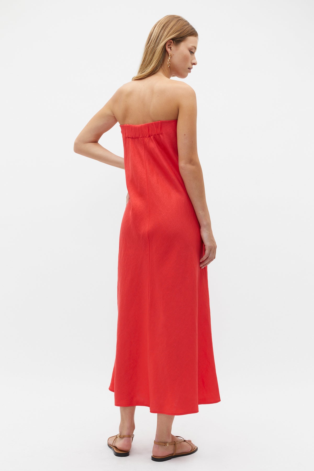 Core Linen Strapless Maxi Dress
