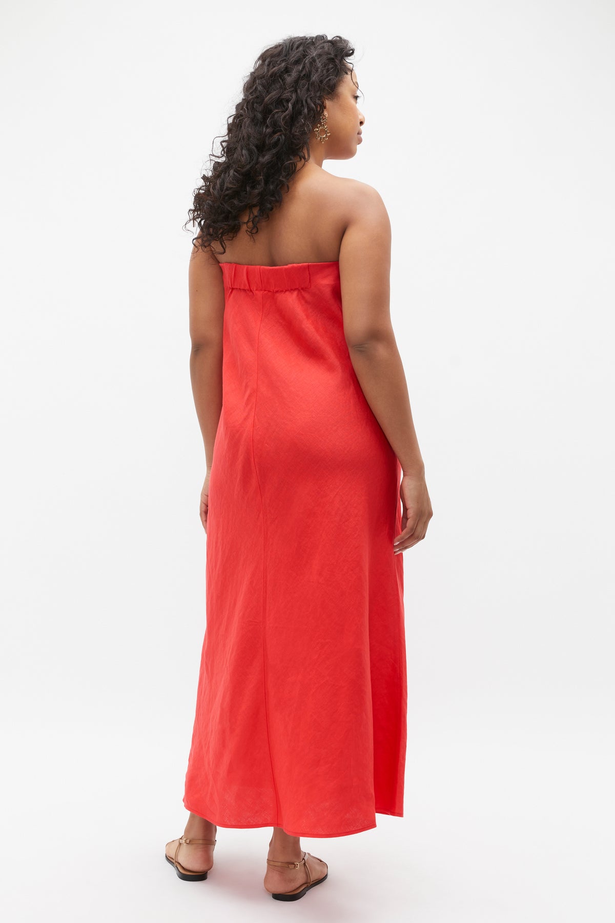 Core Linen Strapless Maxi Dress