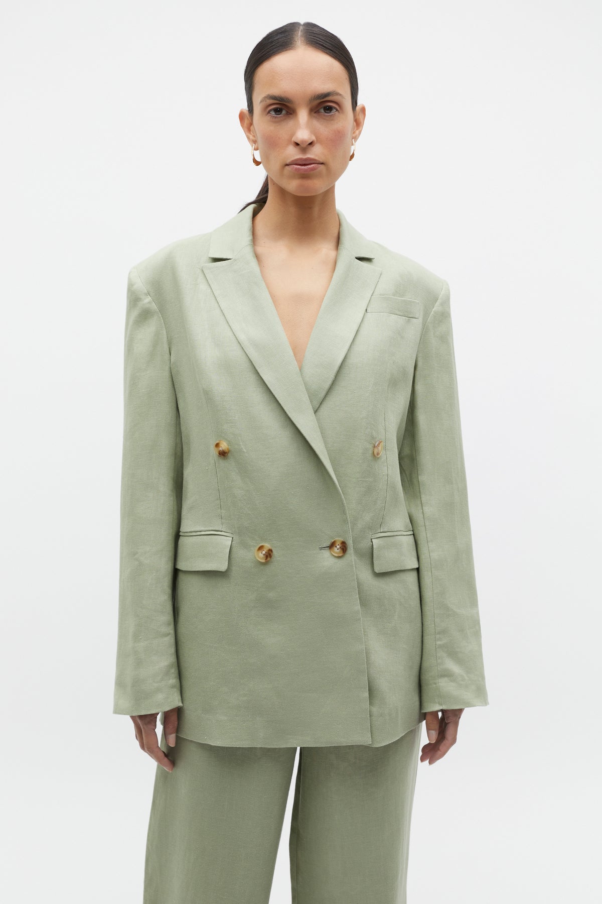 Linen Double Breasted Blazer
