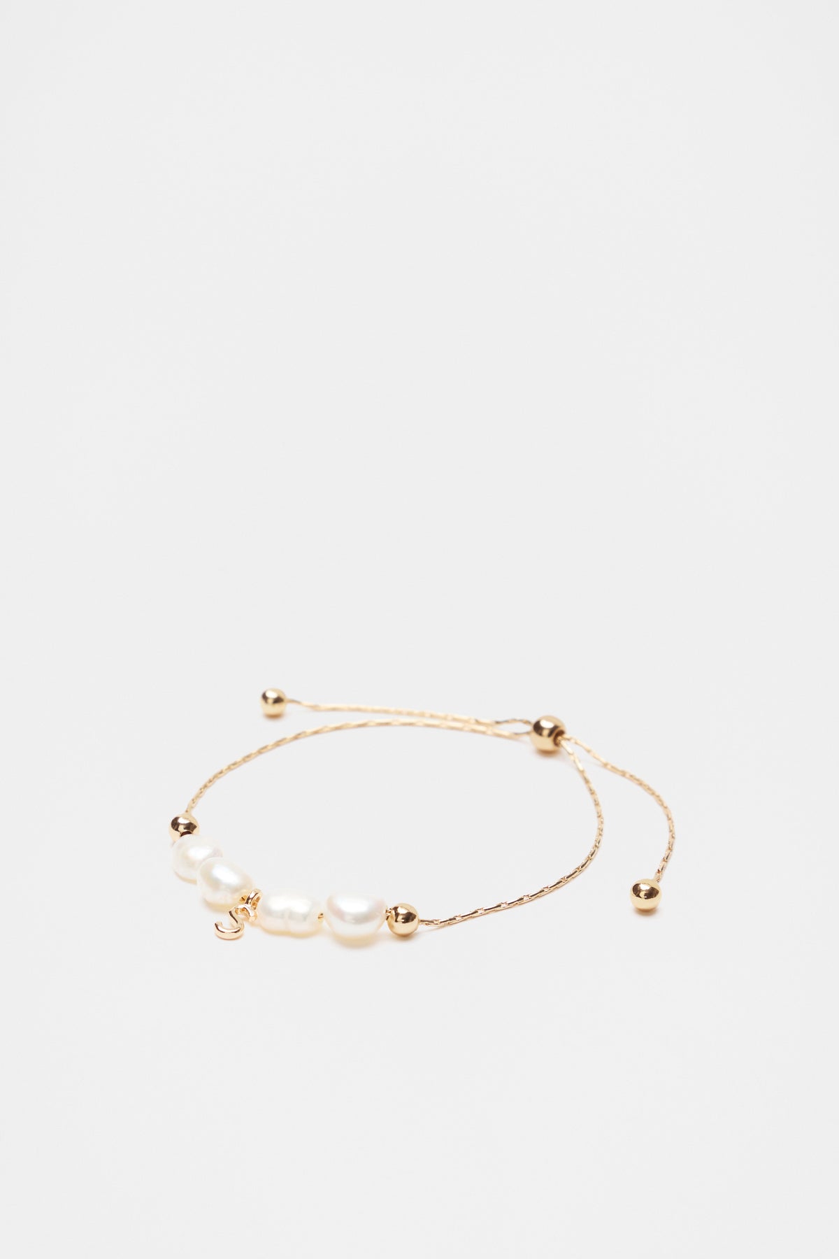Fine Pearl Initial Bracelet