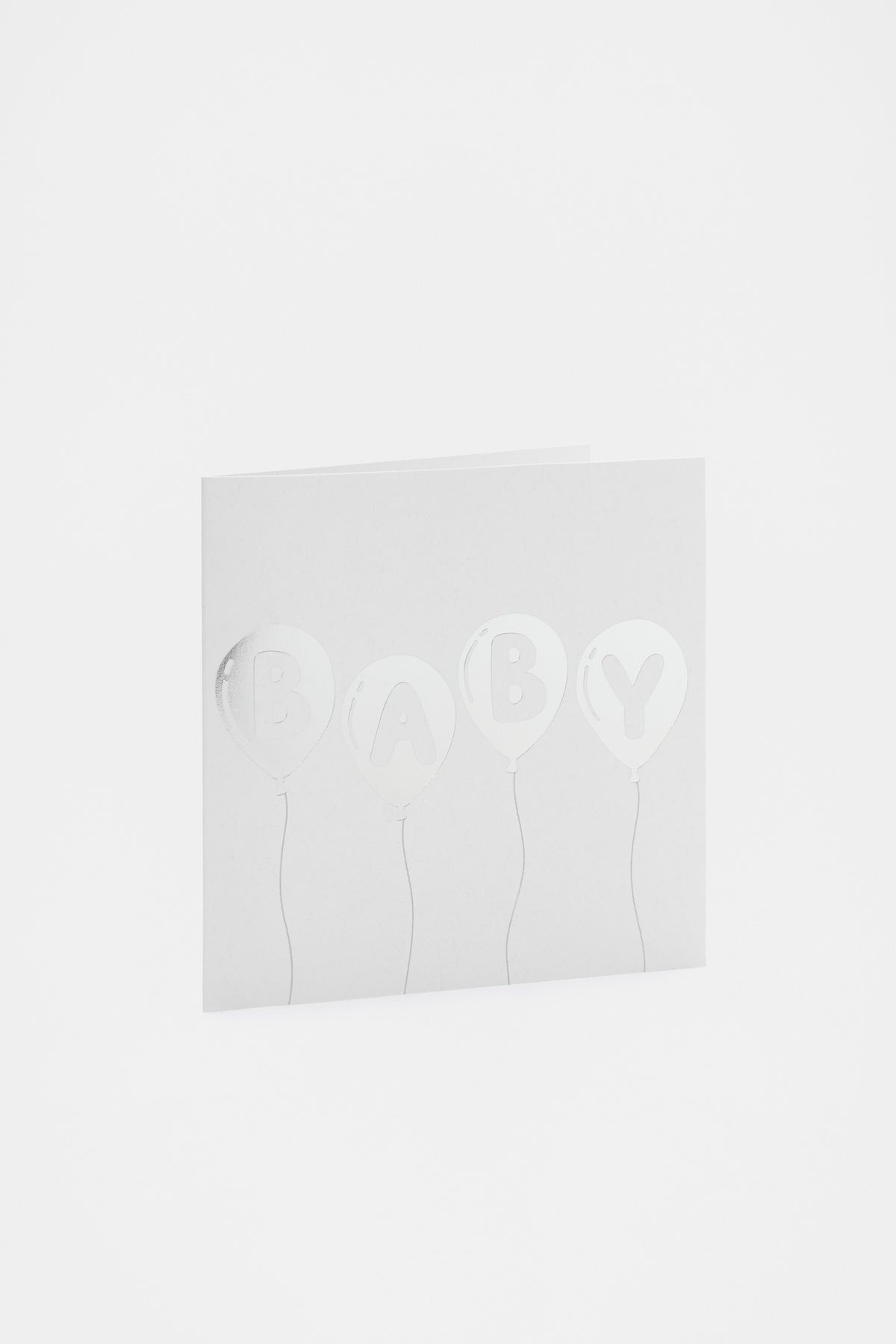 Large Silver Balloon Baby Card