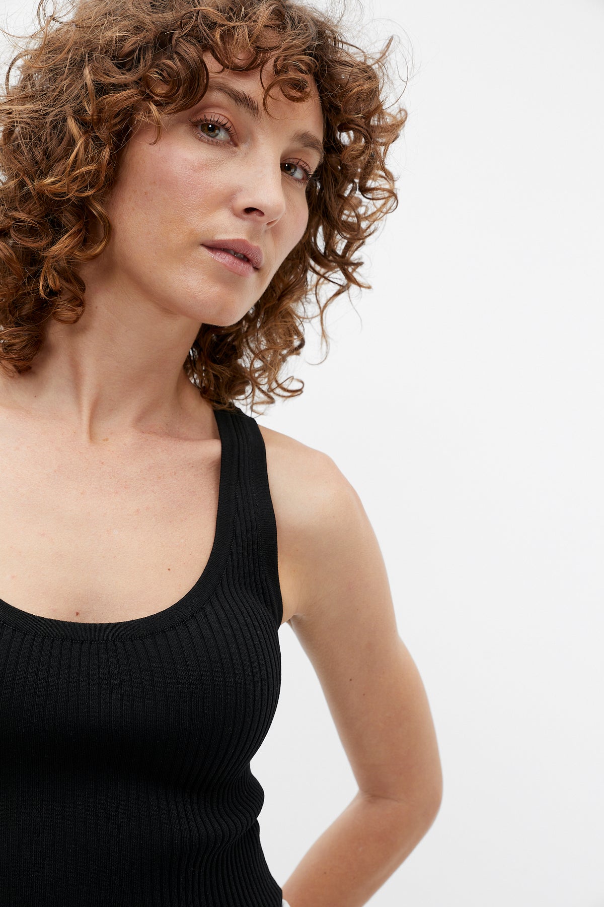 Rib Knit Scoop Neck Tank