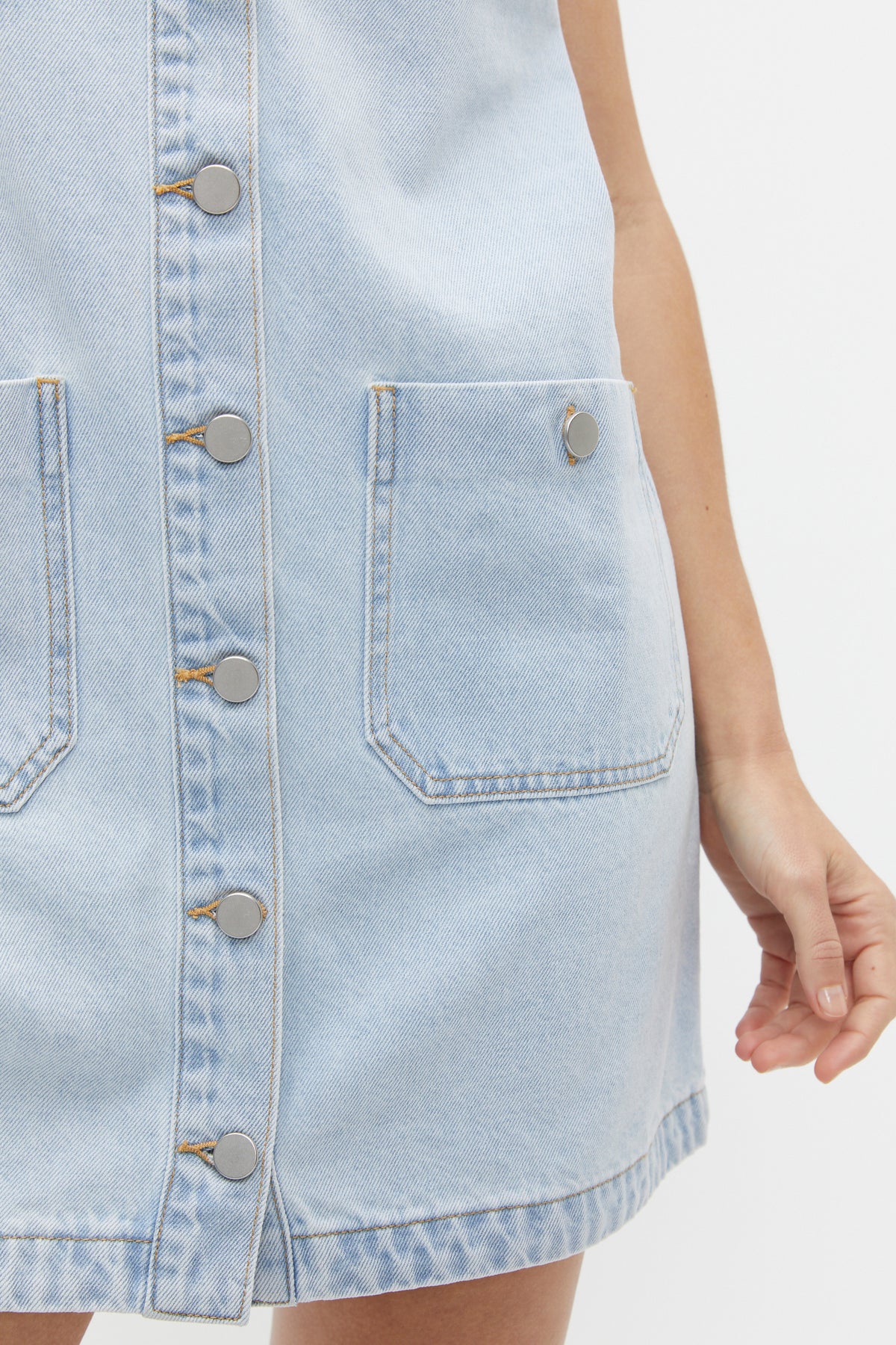 Denim Button Down Mini Shift Dress