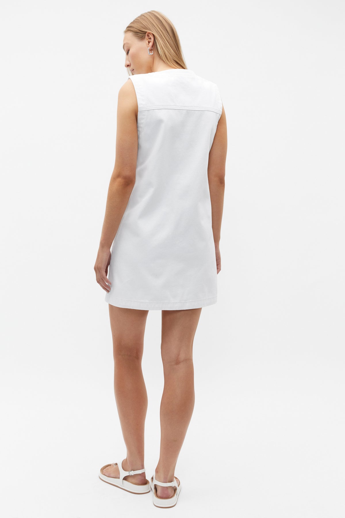 Denim Button Down Mini Shift Dress