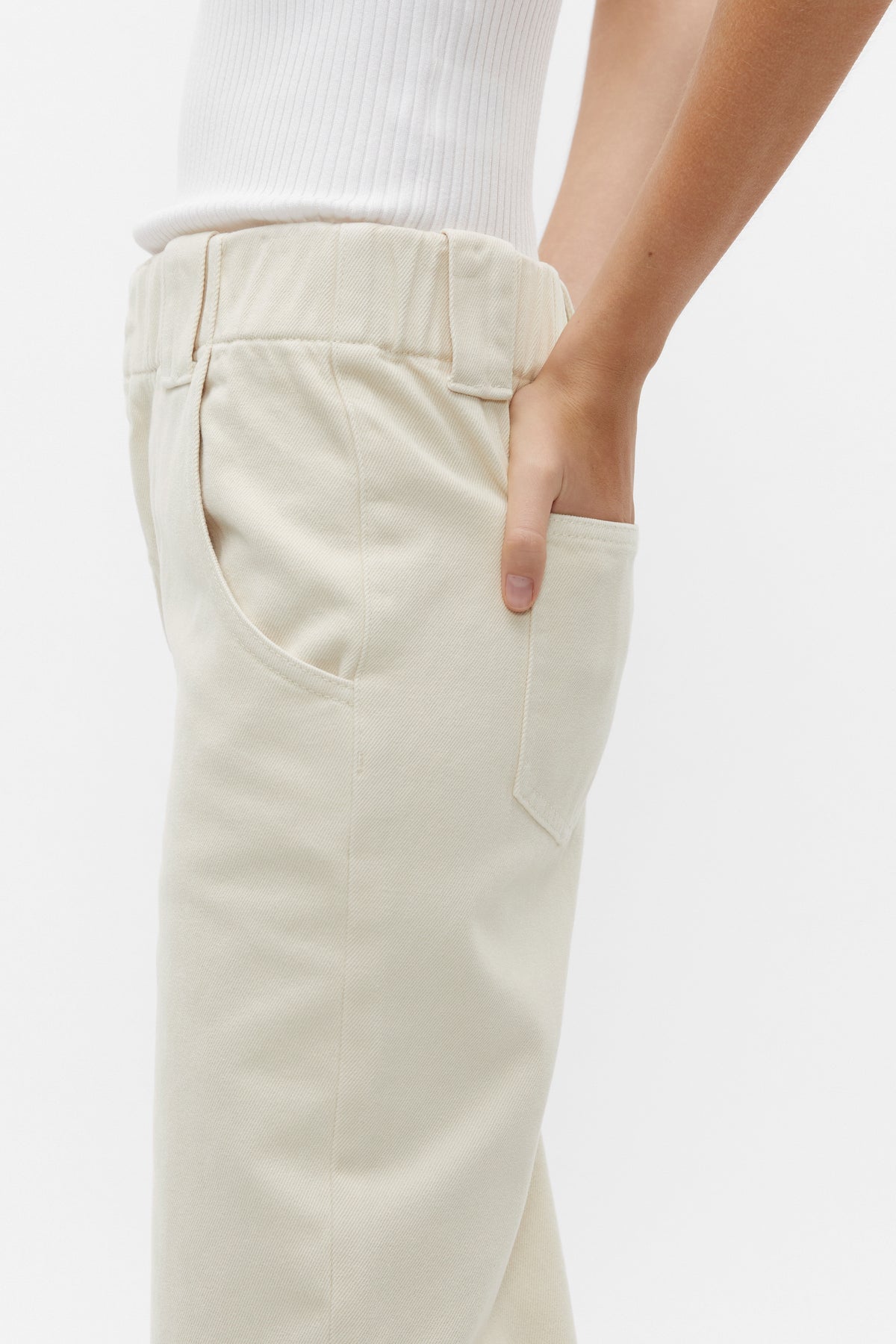 High Waist Elasticated Wide Leg Jean