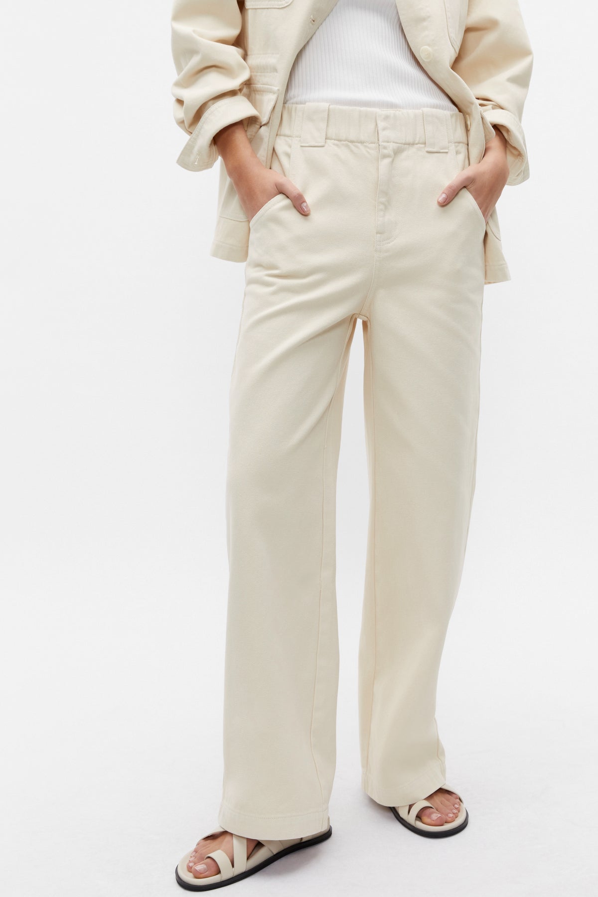 High Waist Elasticated Wide Leg Jean
