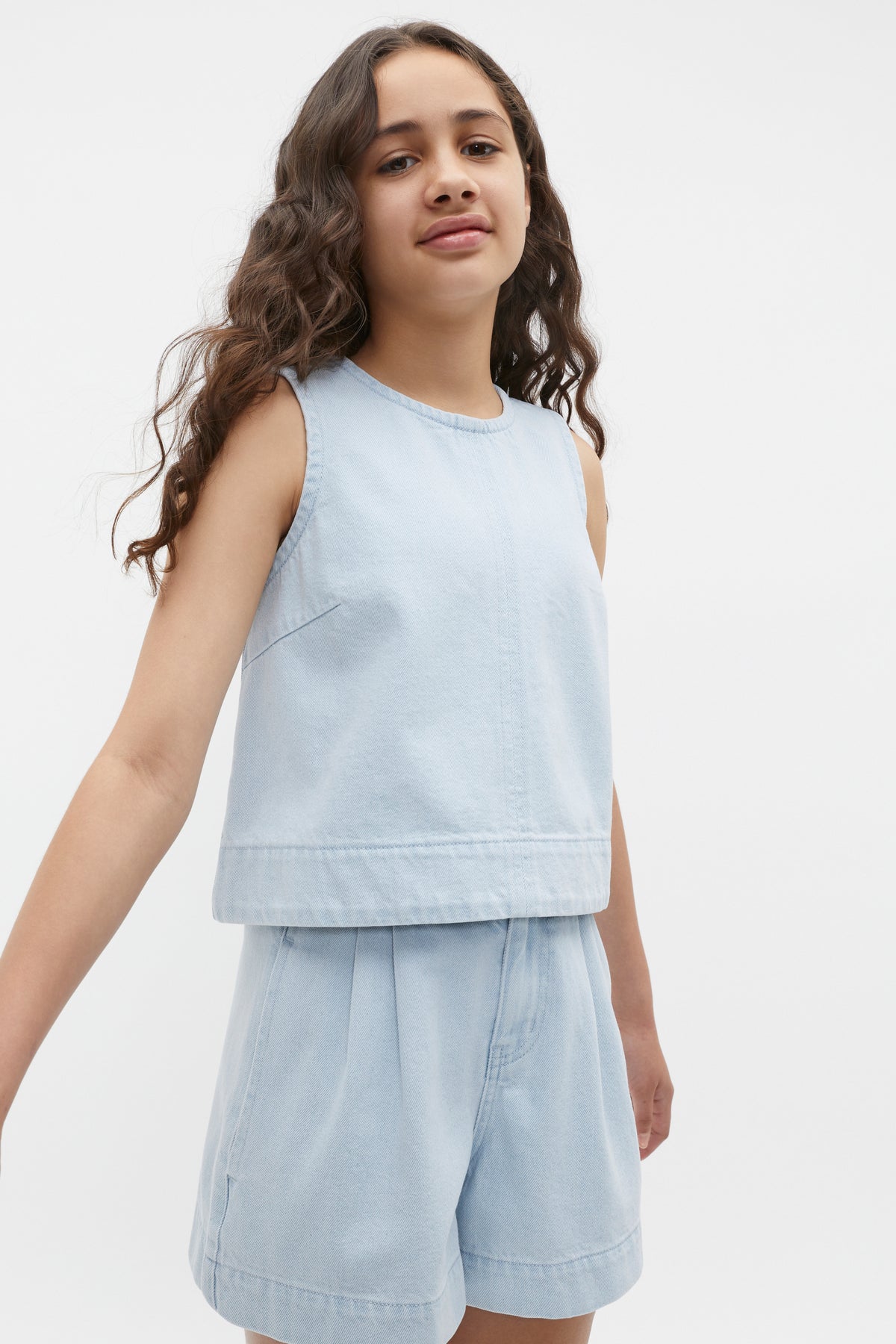 Denim Shell Top