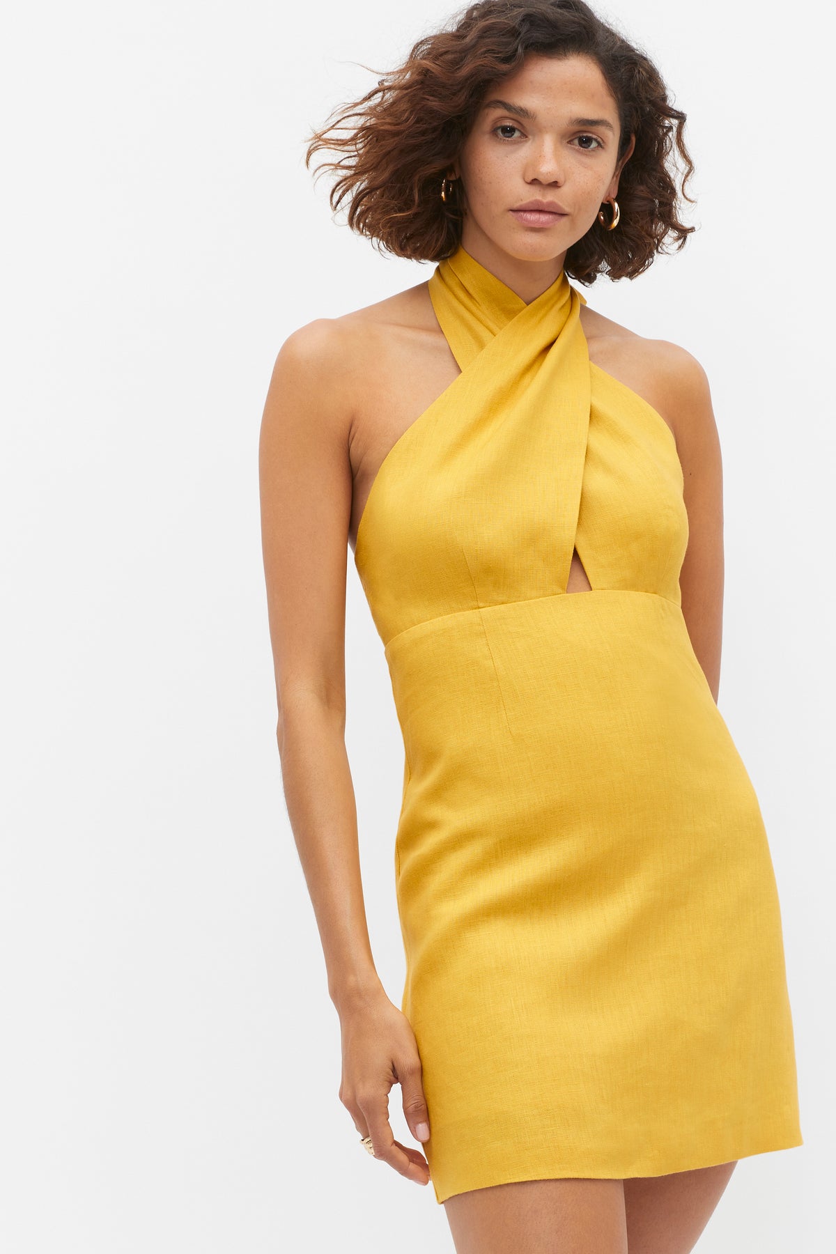 Linen Halter Mini Dress