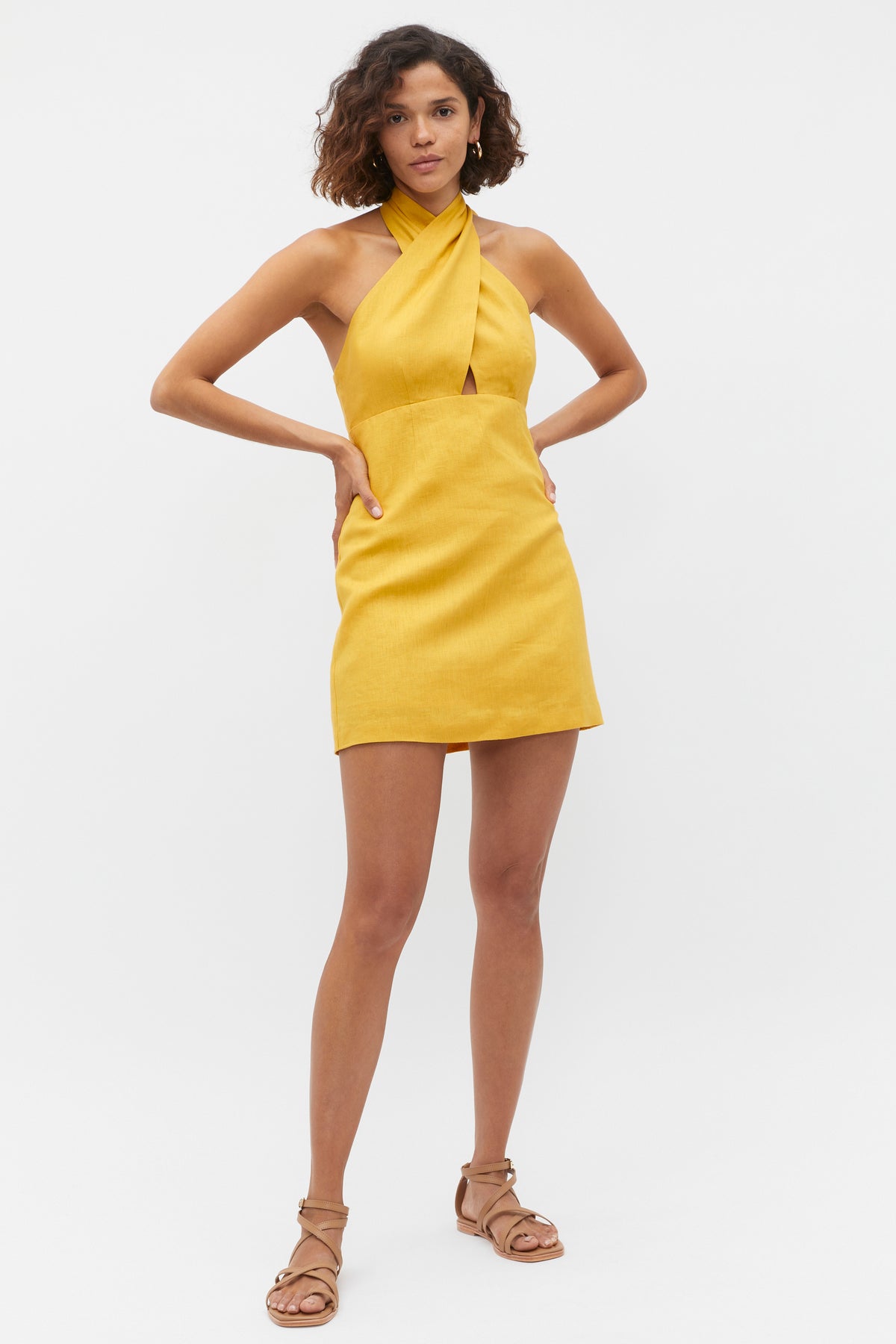 Linen Halter Mini Dress