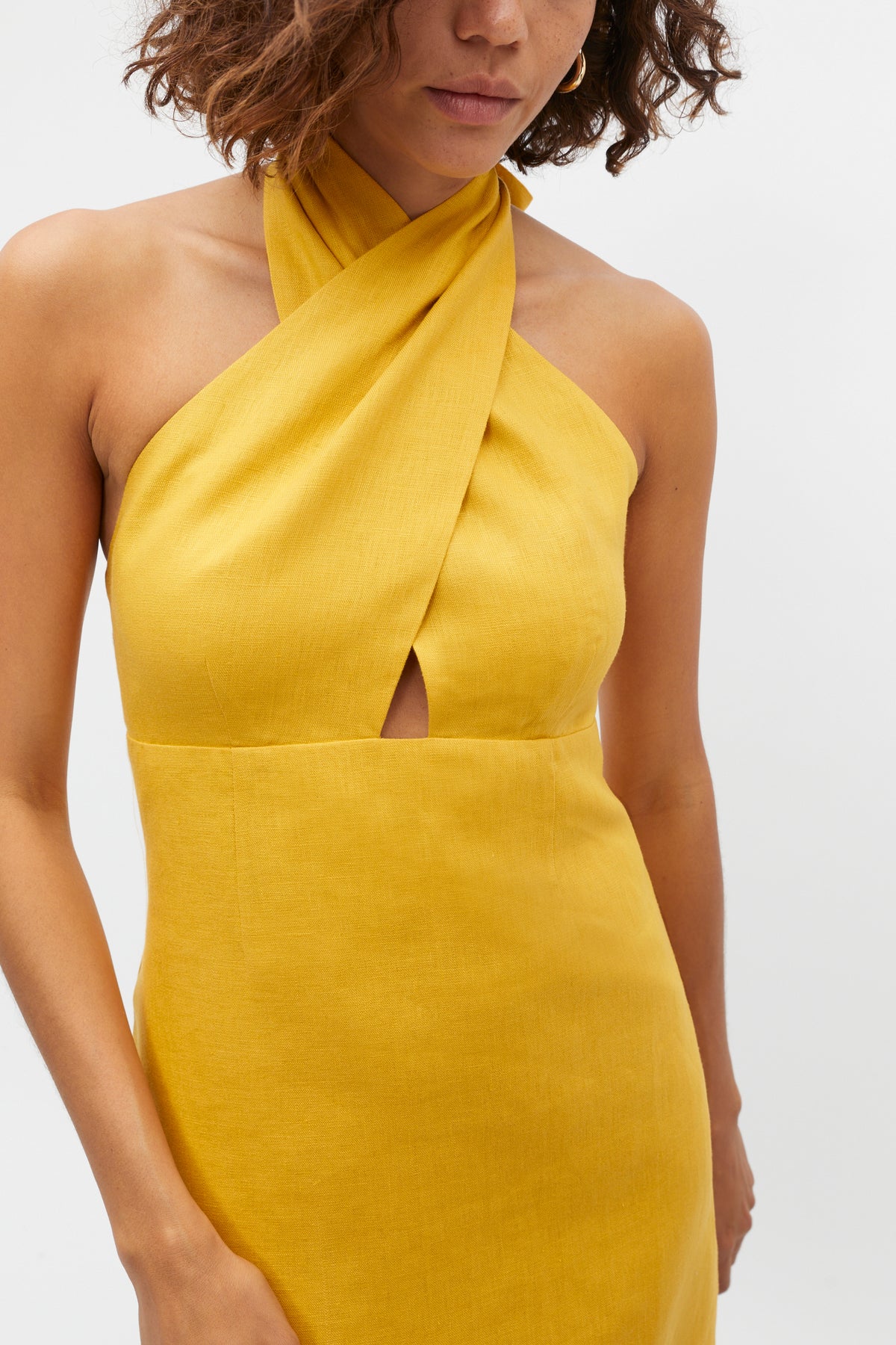 Linen Halter Mini Dress