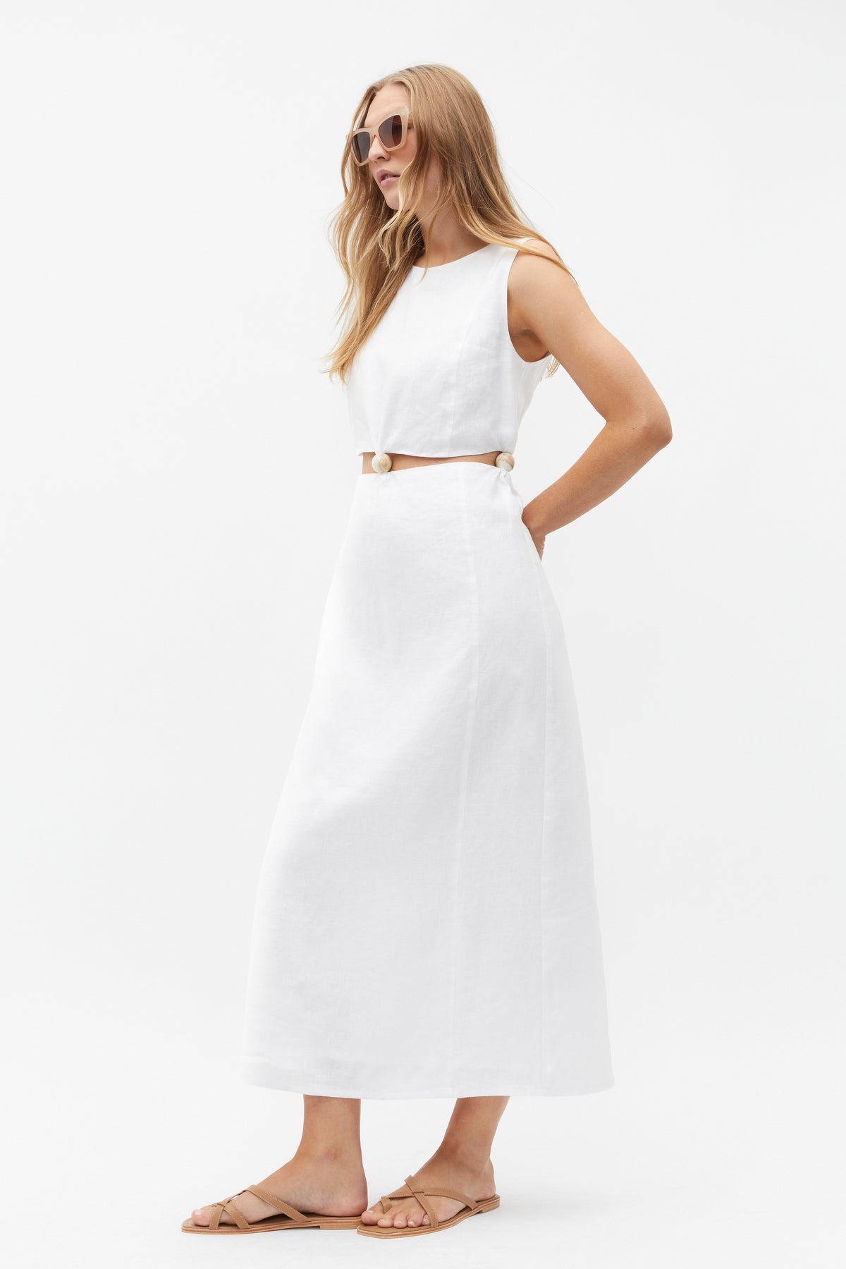 Bead Detail Cut Out Dress