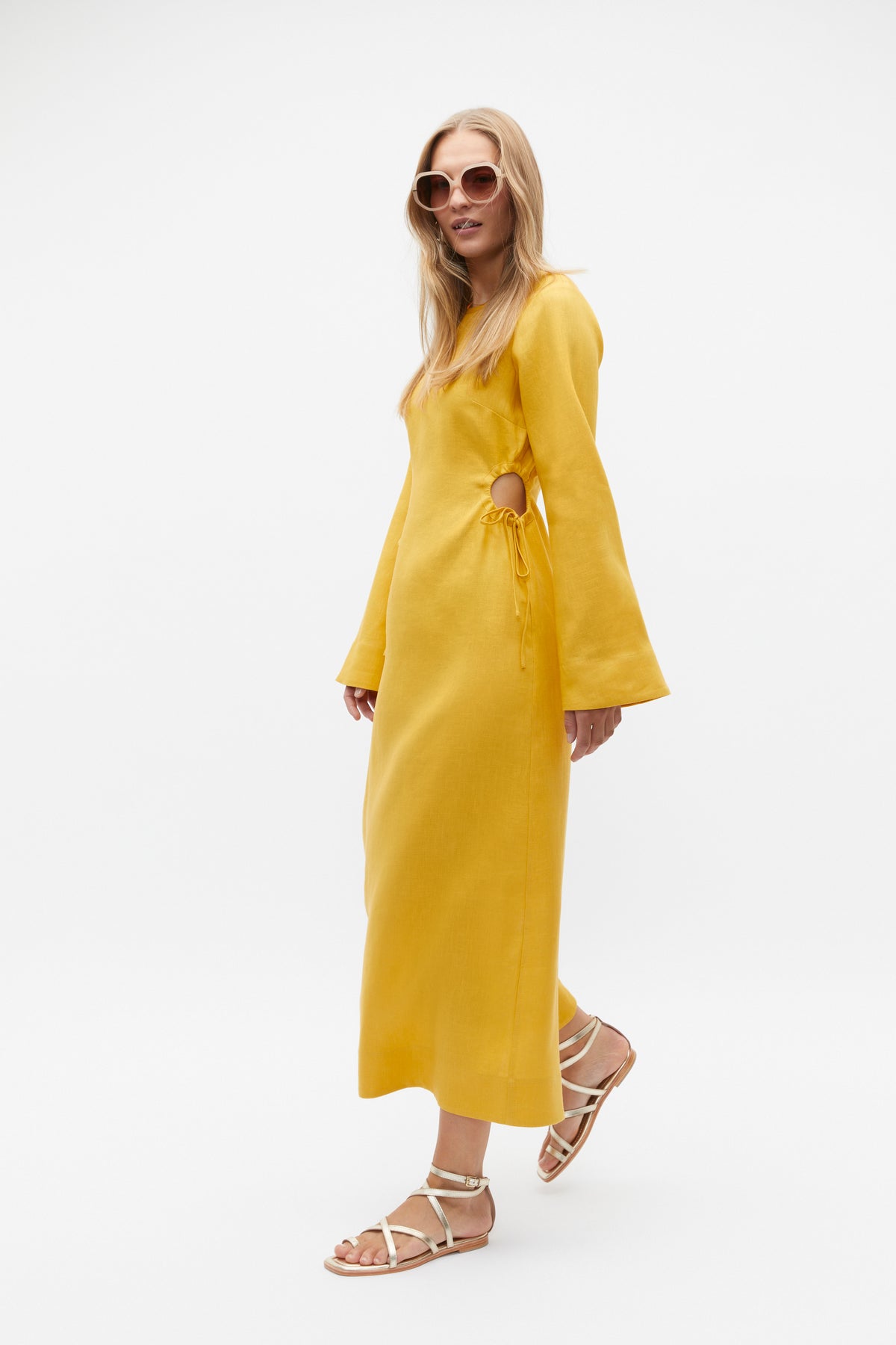 Linen Tie Detail Maxi Dress
