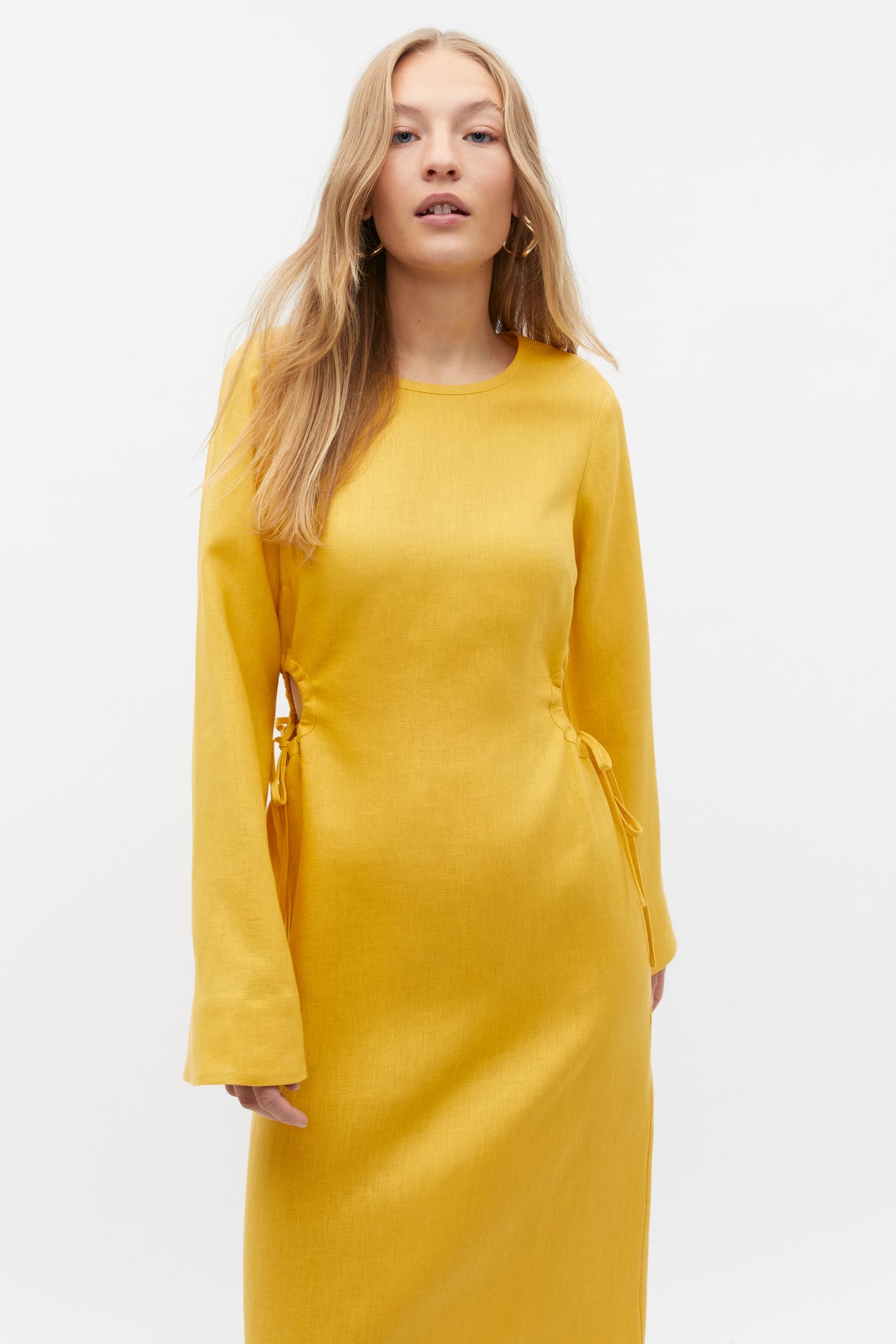 Linen Tie Detail Maxi Dress