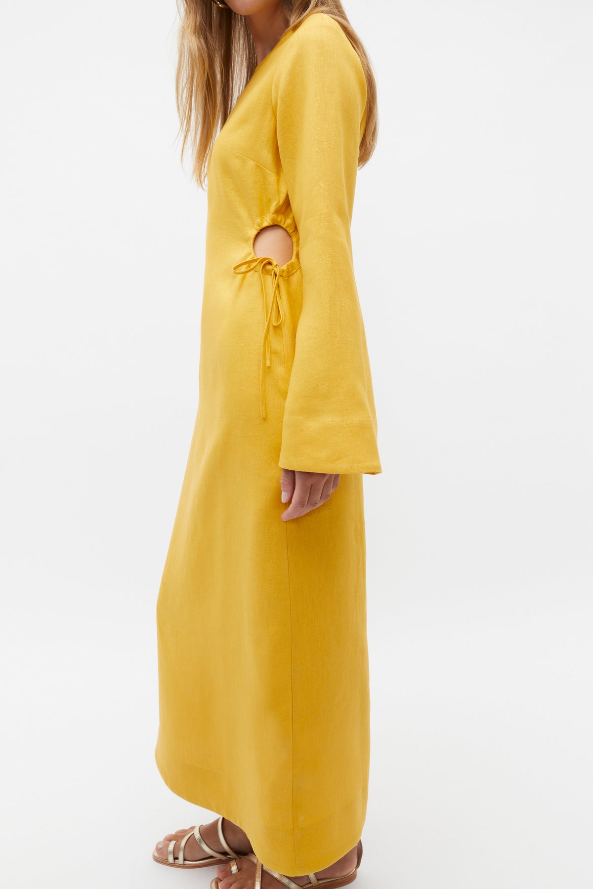 Linen Tie Detail Maxi Dress