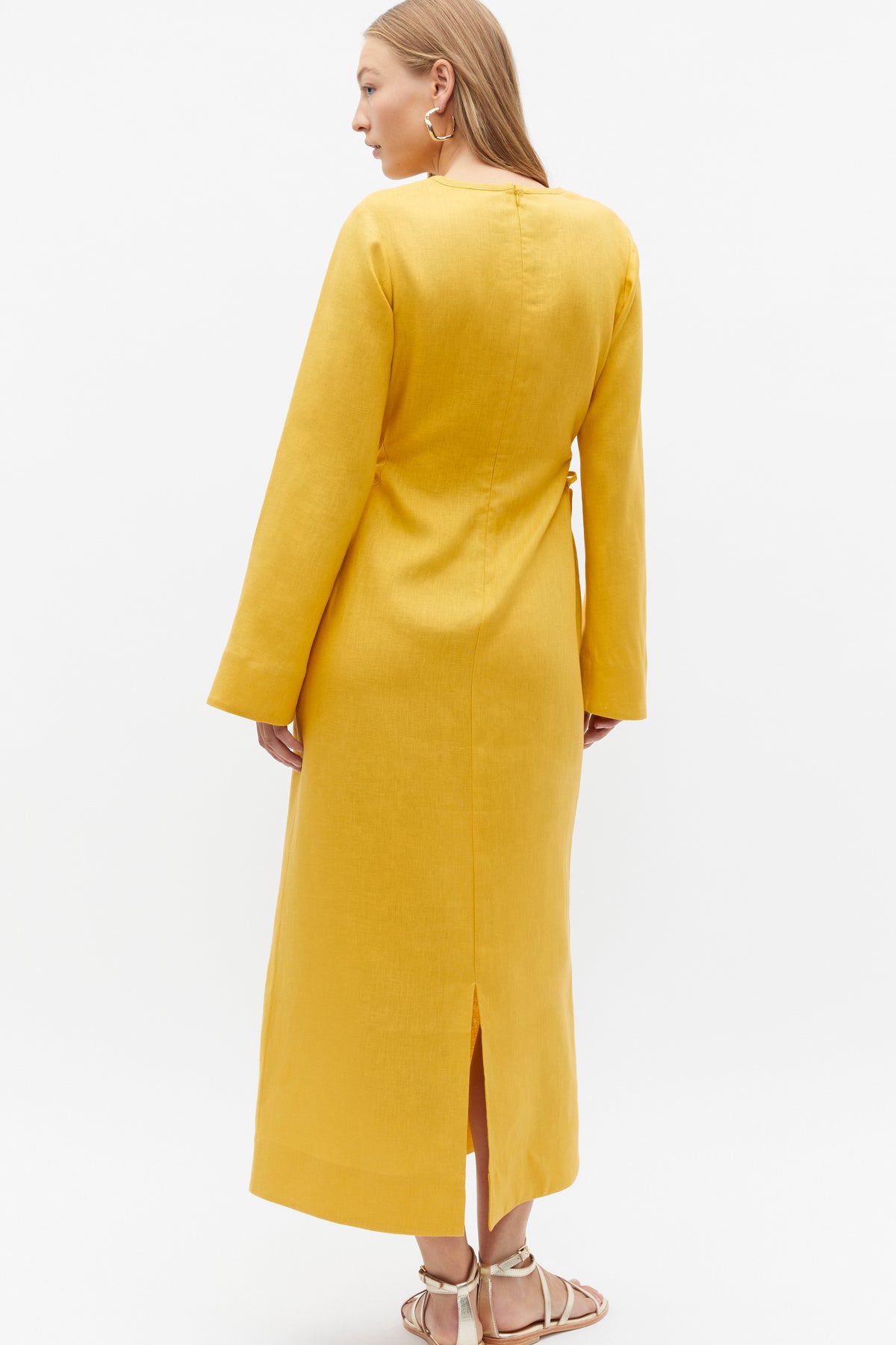 Linen Tie Detail Maxi Dress
