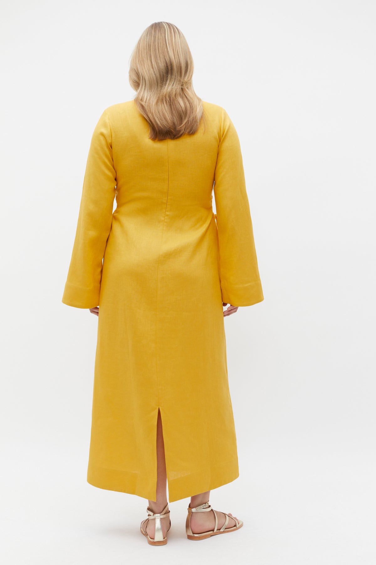 Linen Tie Detail Maxi Dress