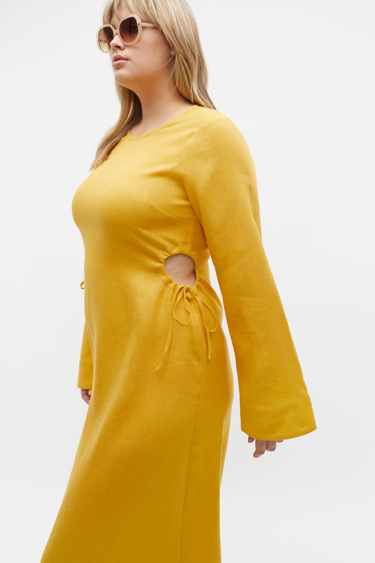 Linen Tie Detail Maxi Dress
