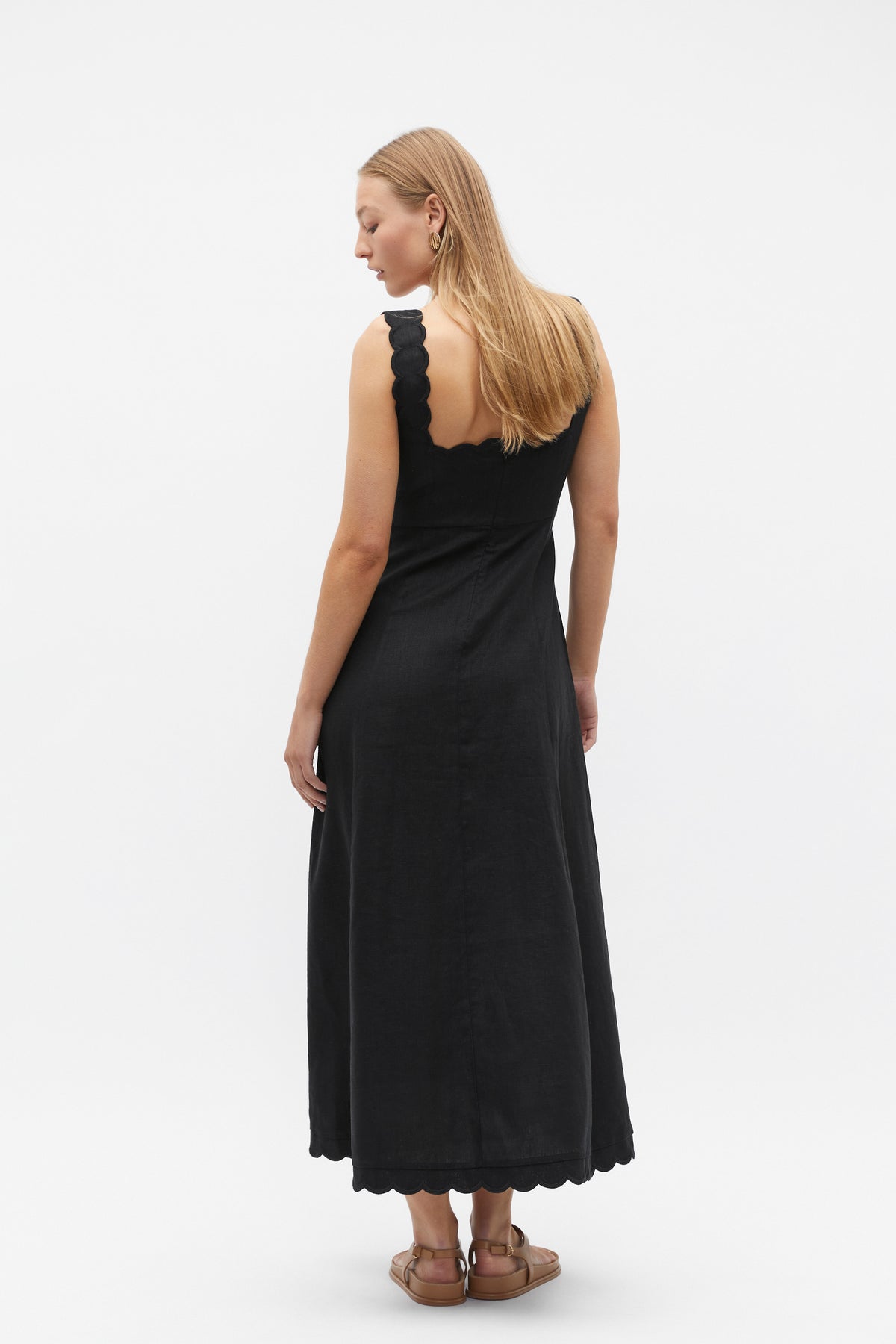 Scallop Swing Midi Dress