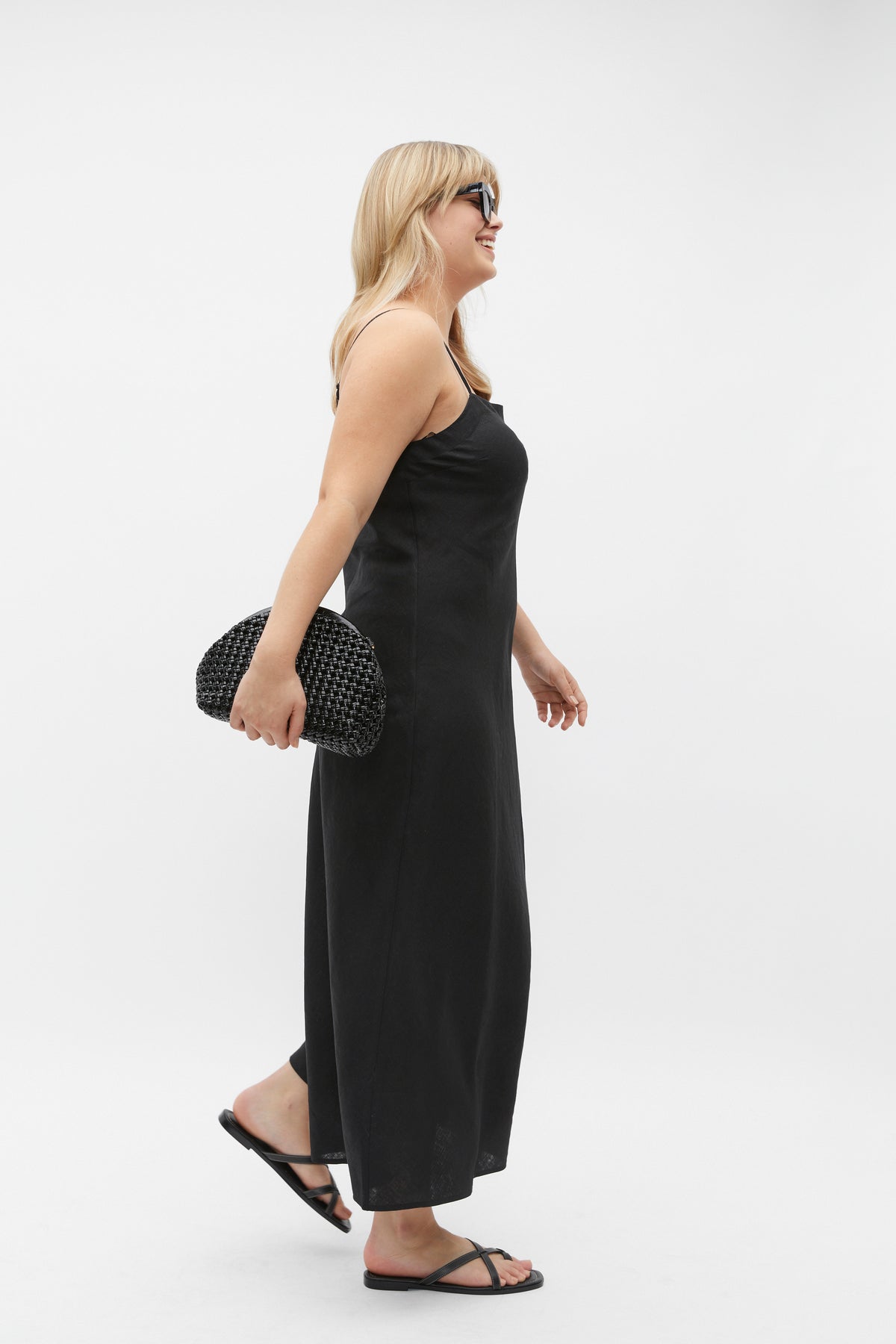 Core Linen Square Neck Slip Dress