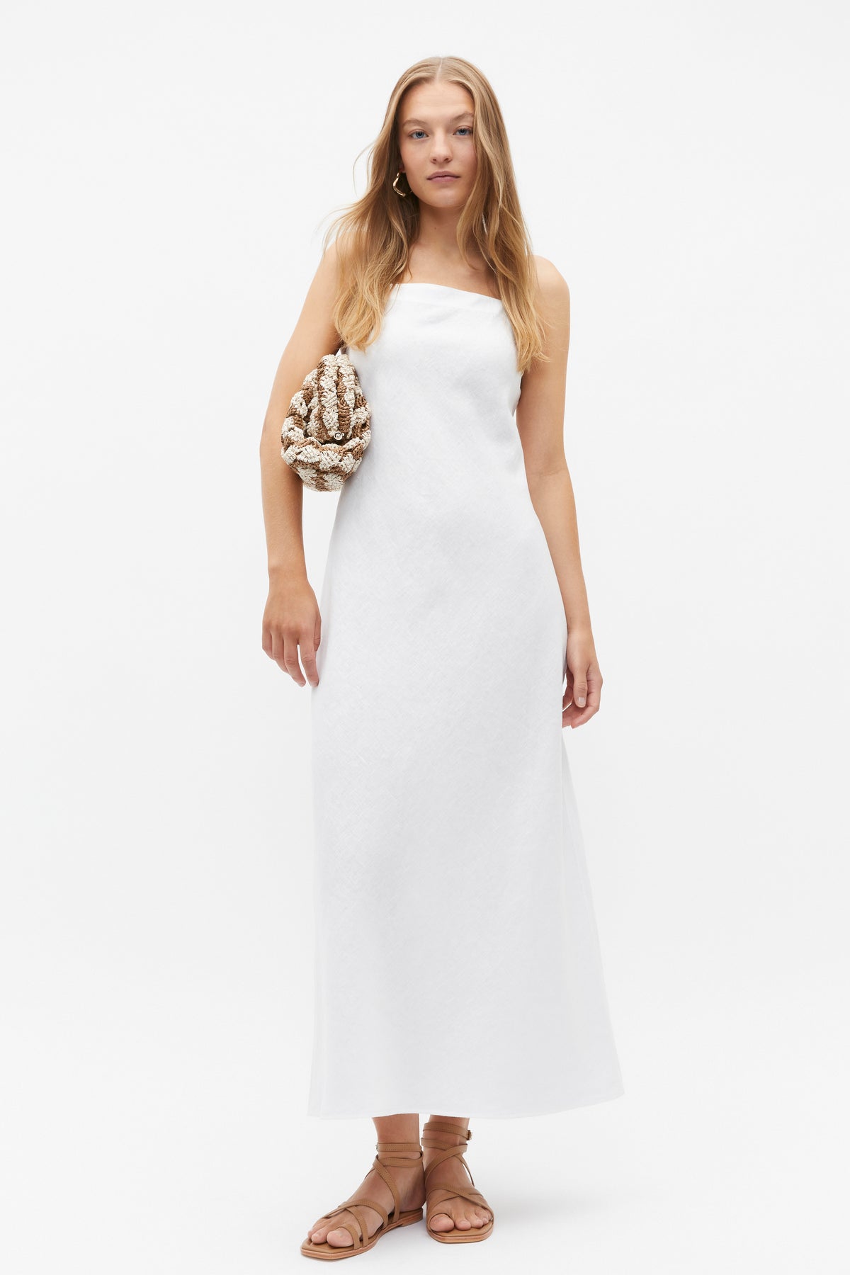 Core Linen Square Neck Slip Dress