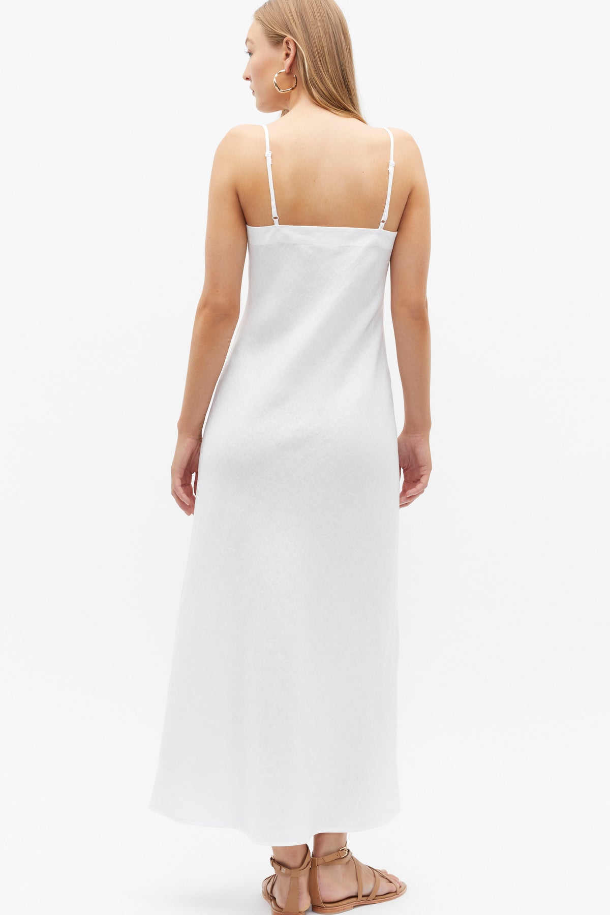 Core Linen Square Neck Slip Dress