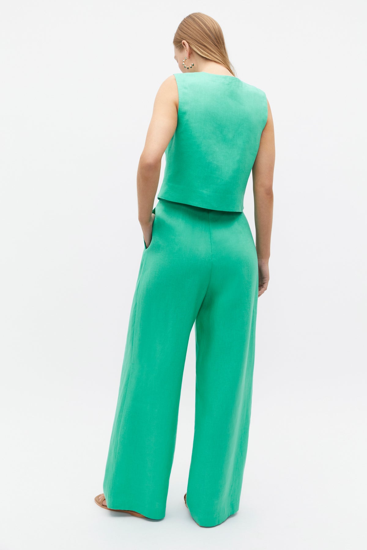 Linen Pleat Front Trouser