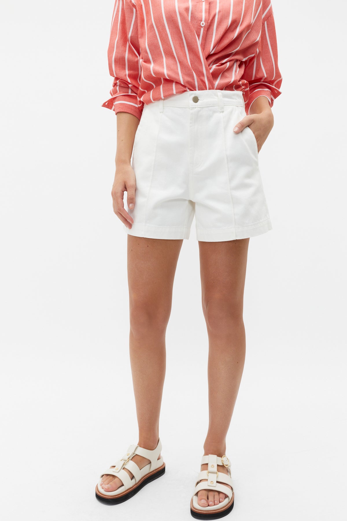 Denim Pintuck Short